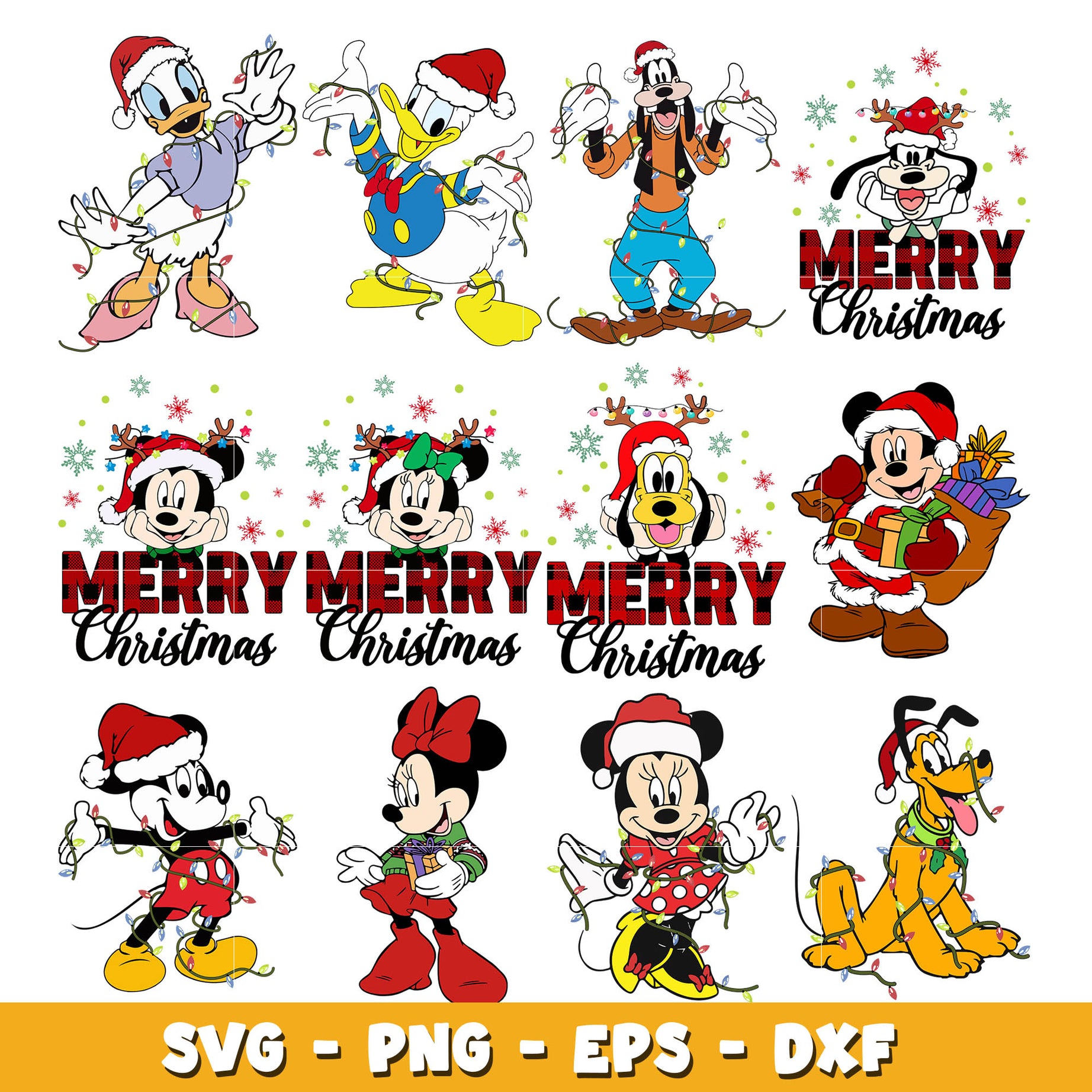 Mickey And Friends Christmas  bundle svg, Disney svg, Digital download 