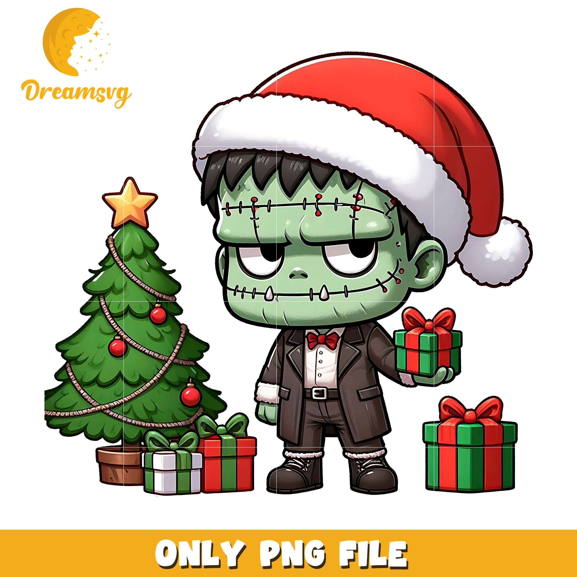 Santa Frankenstein  png, hornor character png, christmas png