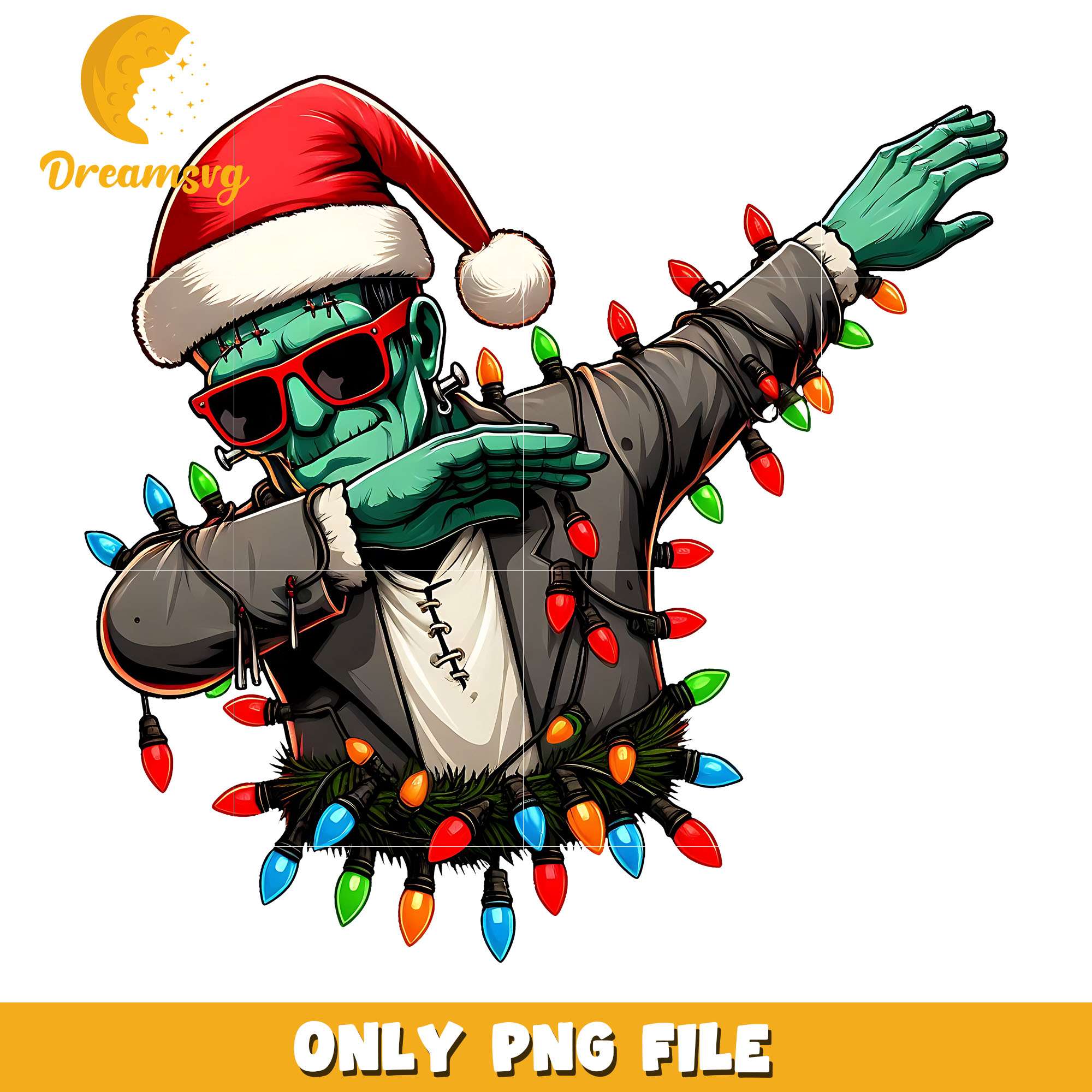 Santa Frankenstein dab dance png, character png, christmas png