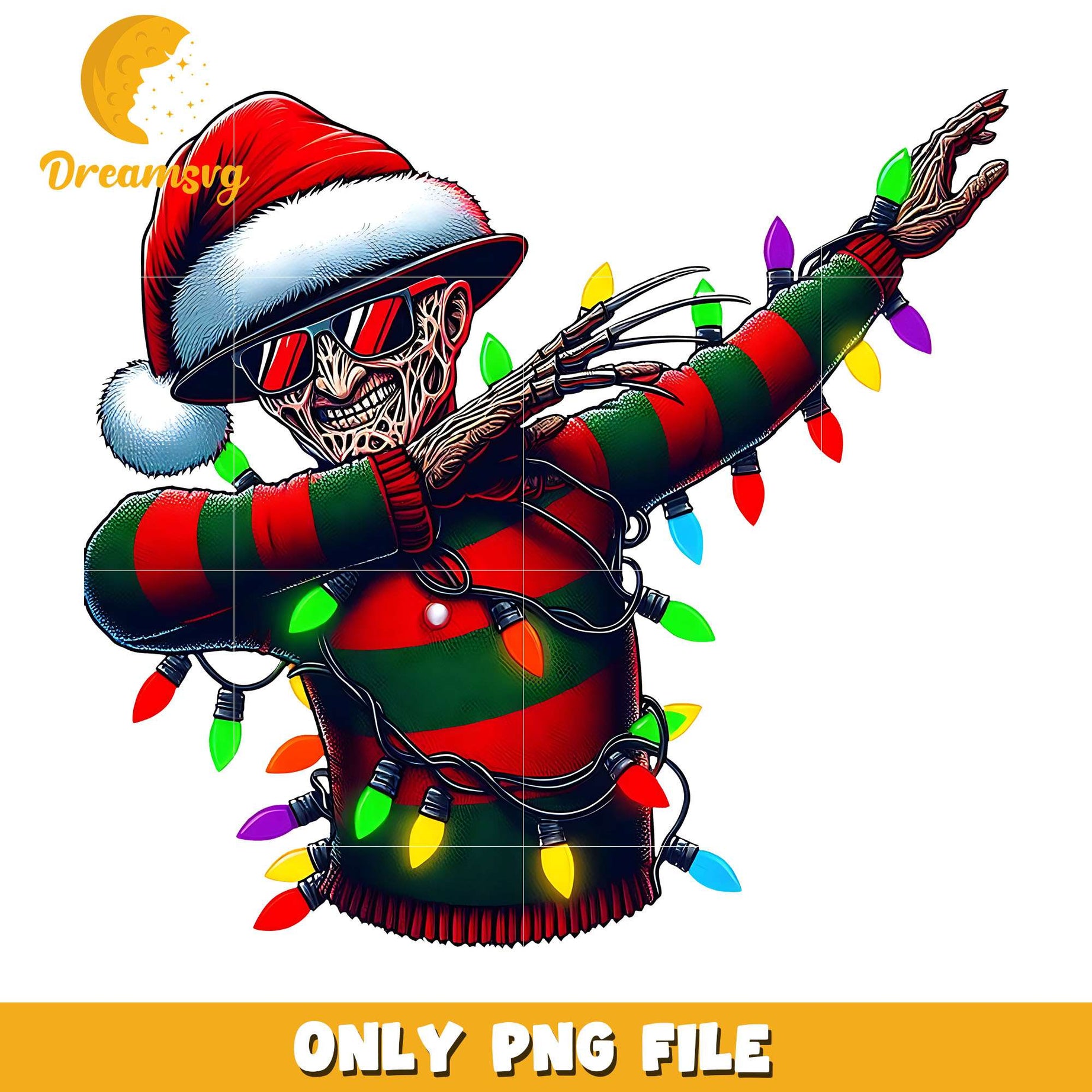 Santa Freddy Kruegers dab dance png, character png, christmas png