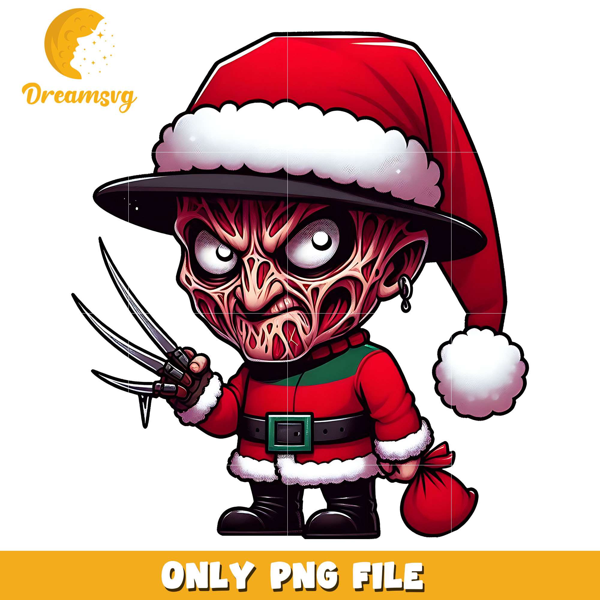 Santa Freddy Kruegers png, hornor character png, christmas png