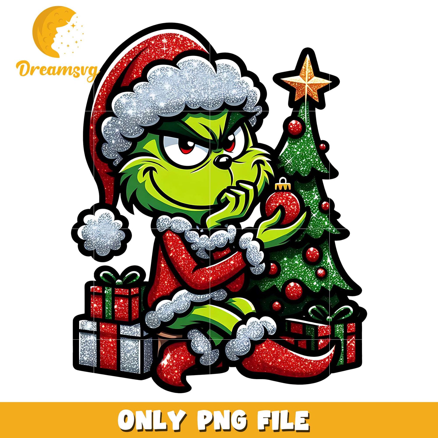 Santa Grinch and christmas gift png, grinch png, christmas png