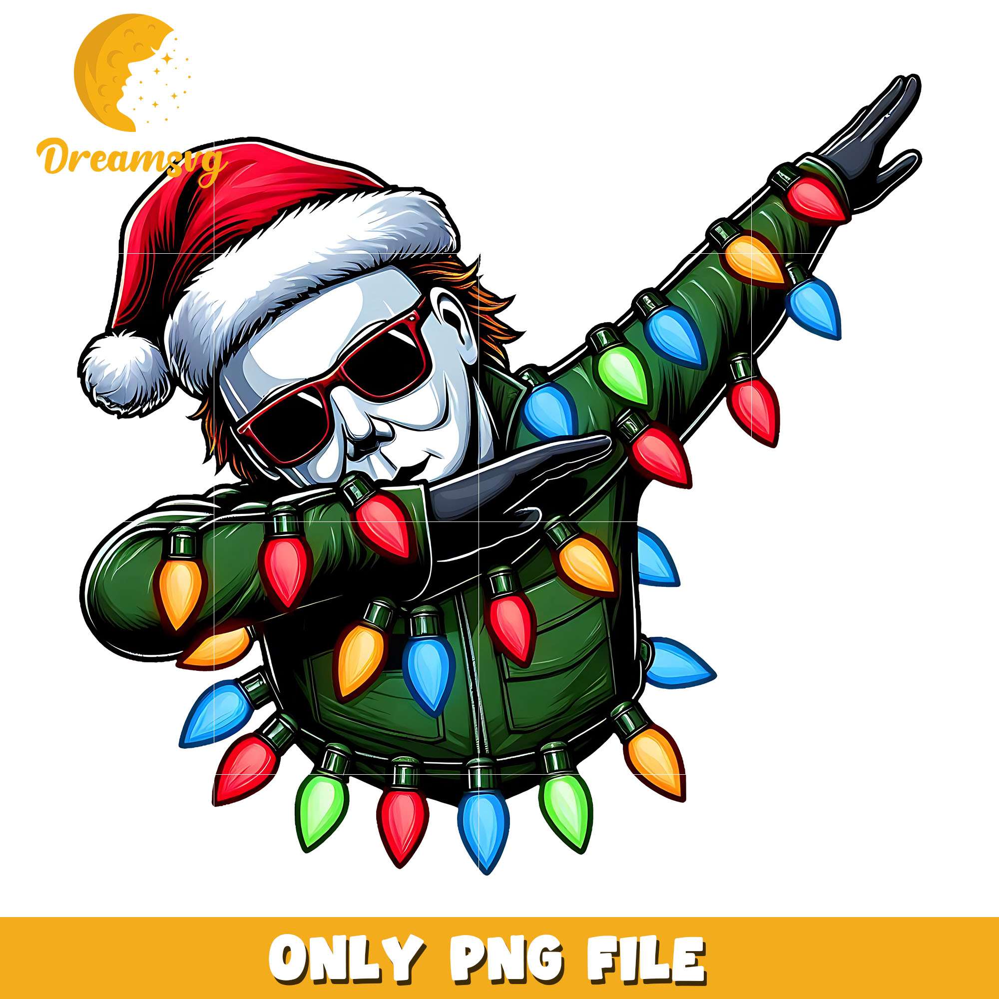 Santa Michael Myers dab dance png, character png, christmas png