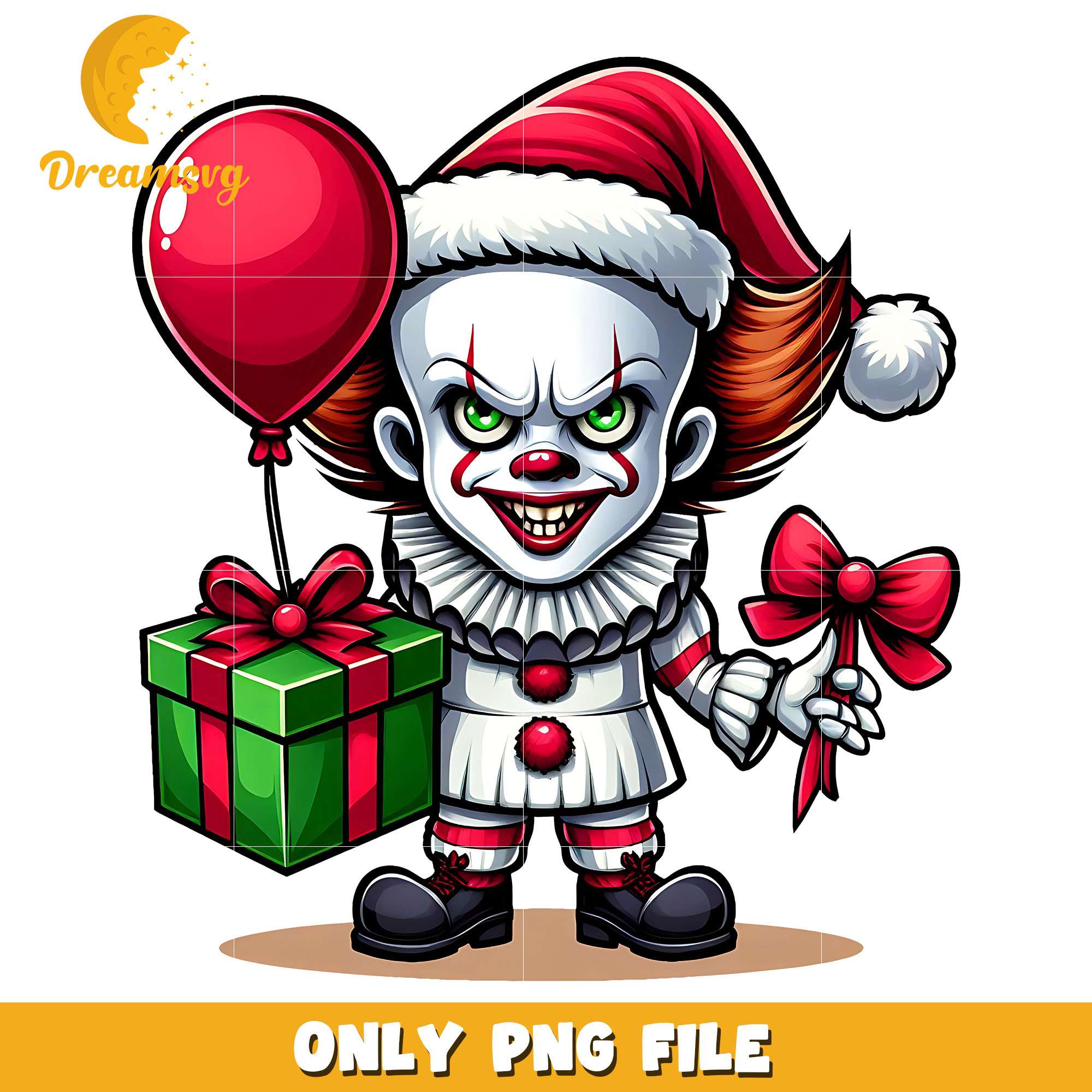 Santa Pennywise png, hornor character png, christmas png