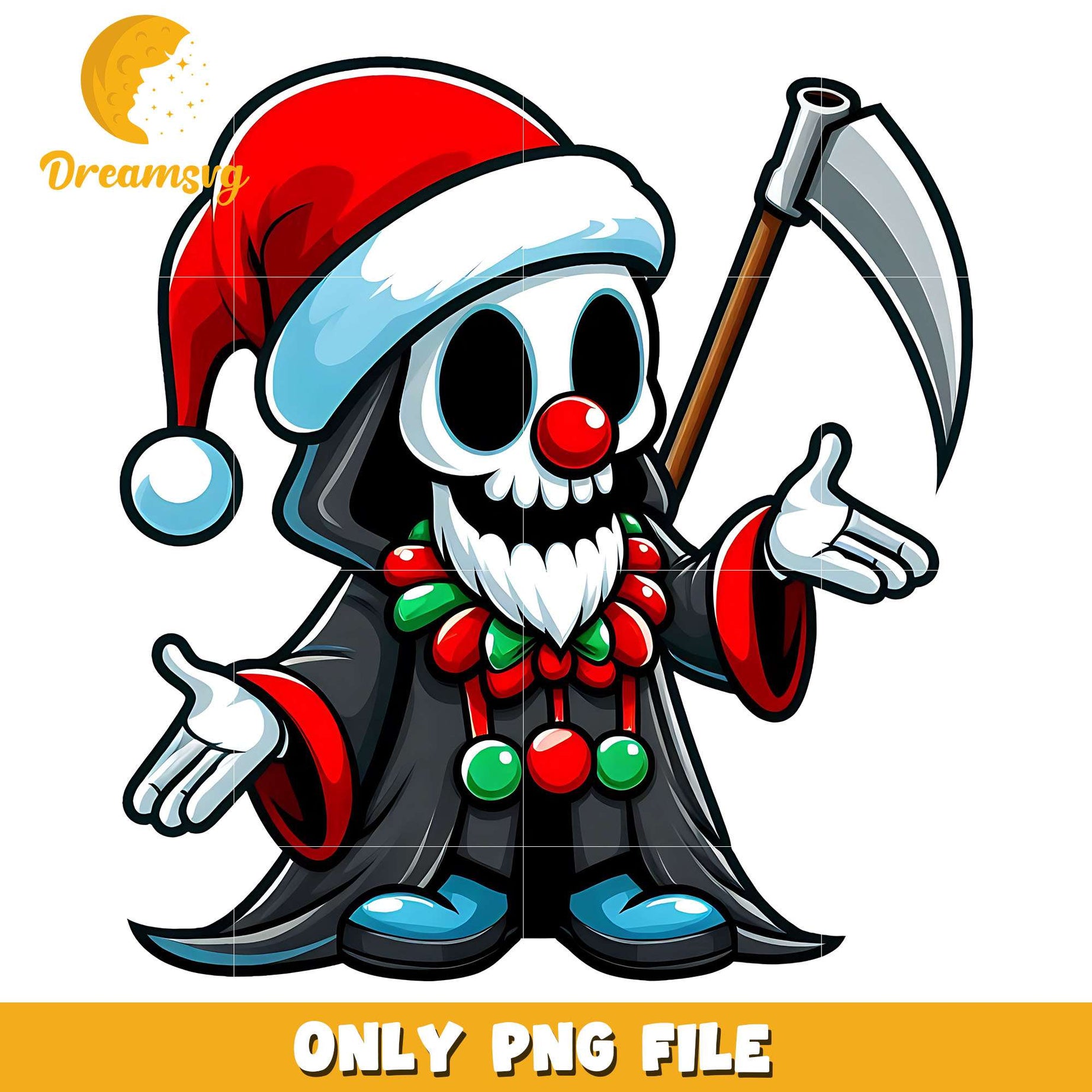 Santa Reaper png, hornor character png, christmas png