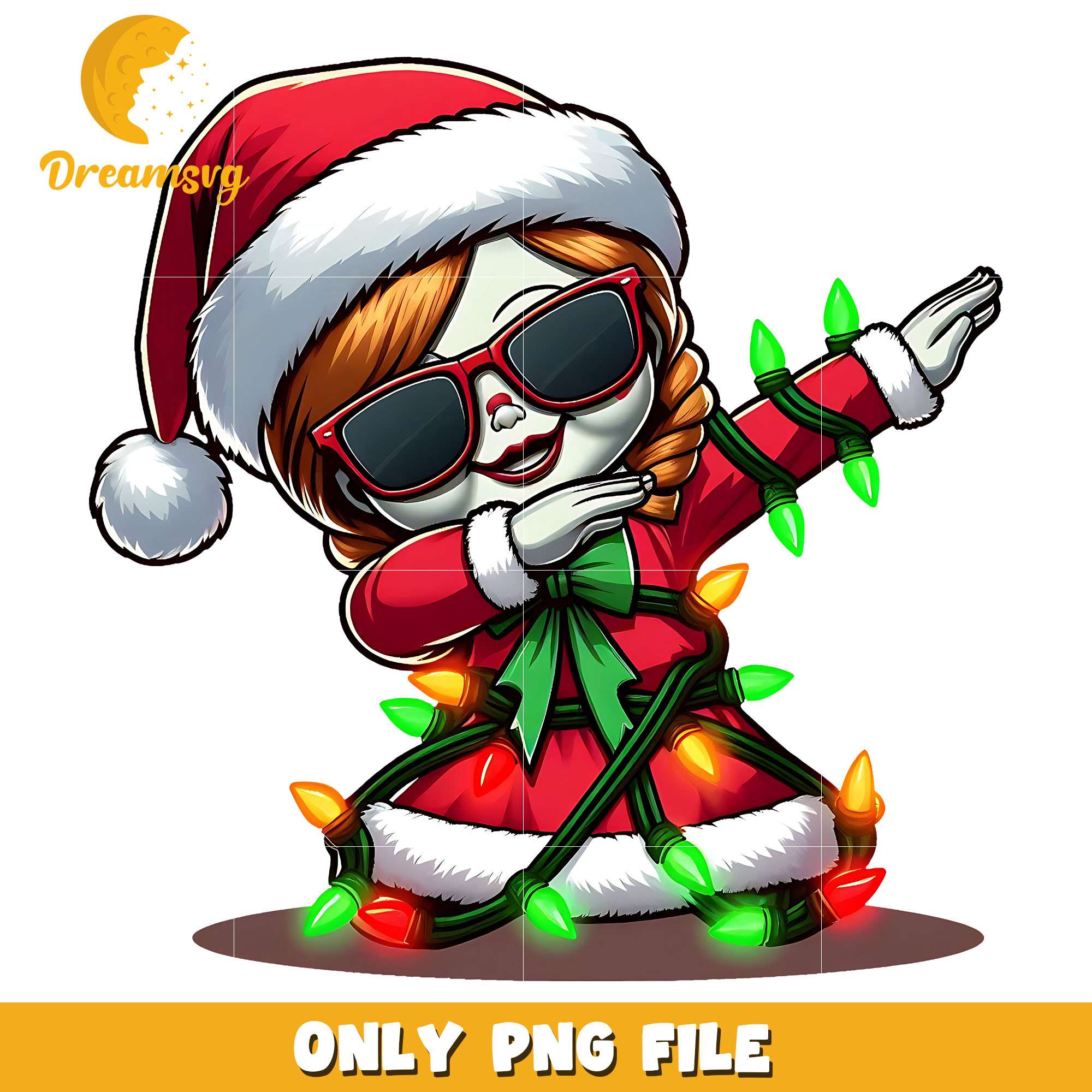 Santa annabelle dab dance png, character png, christmas png