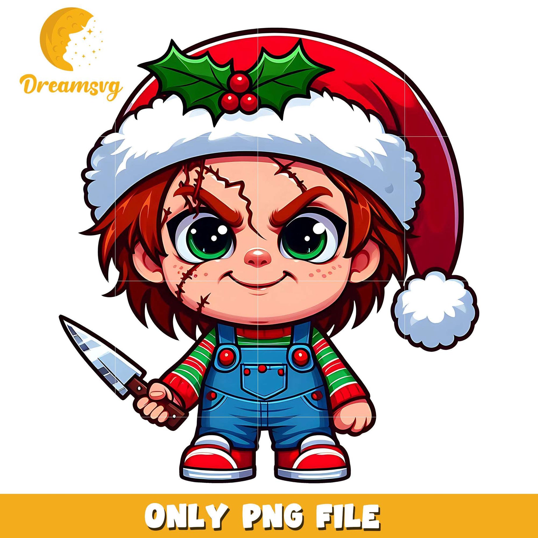 Santa chucky png, hornor character png, christmas png