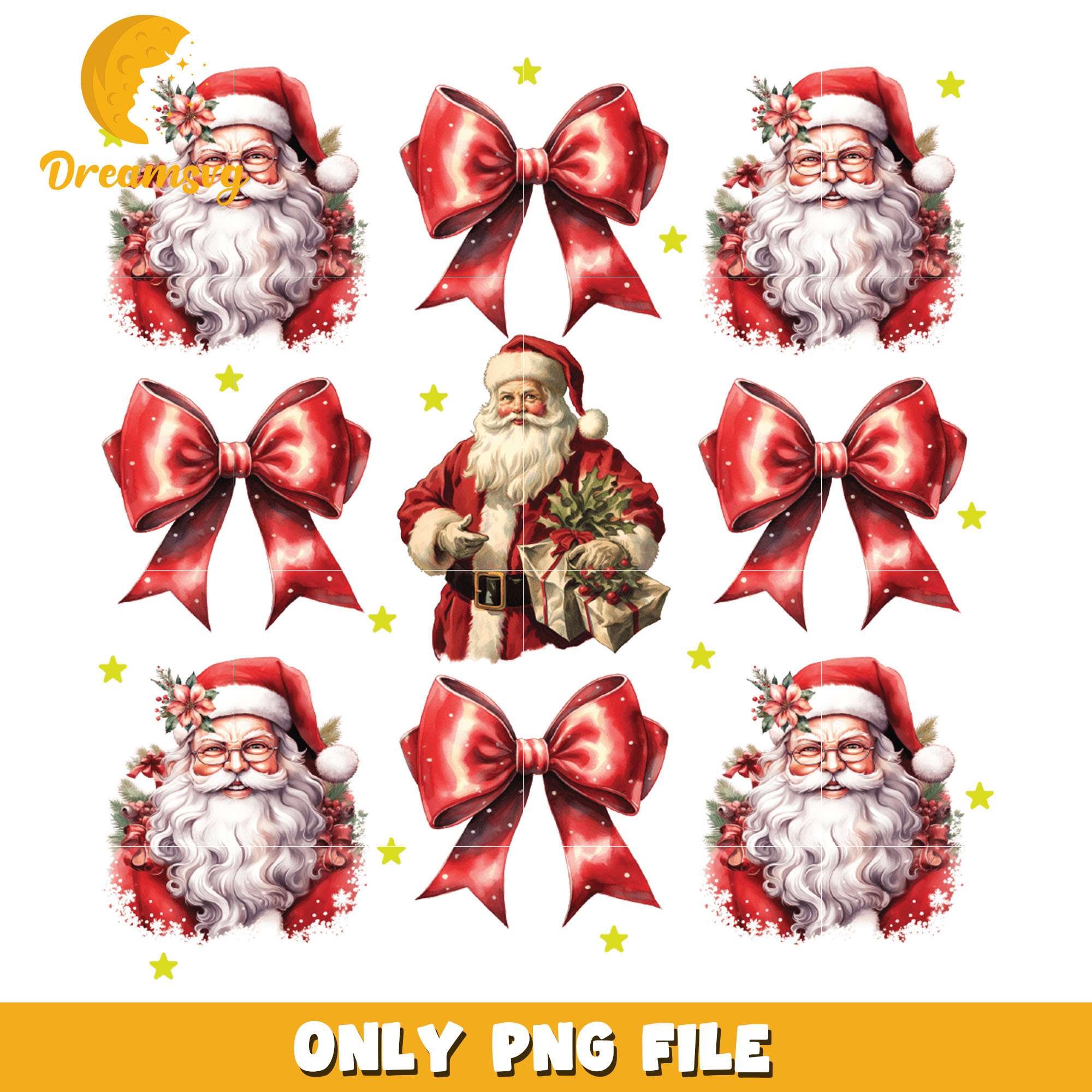 Santa claus Red christmas bow png, christmas bow png, christmas png
