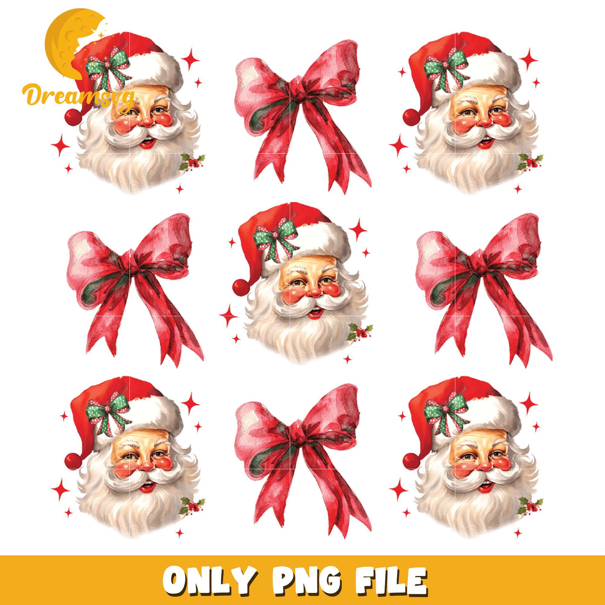 Santa claus and red bow png, Santa claus png, christmas png