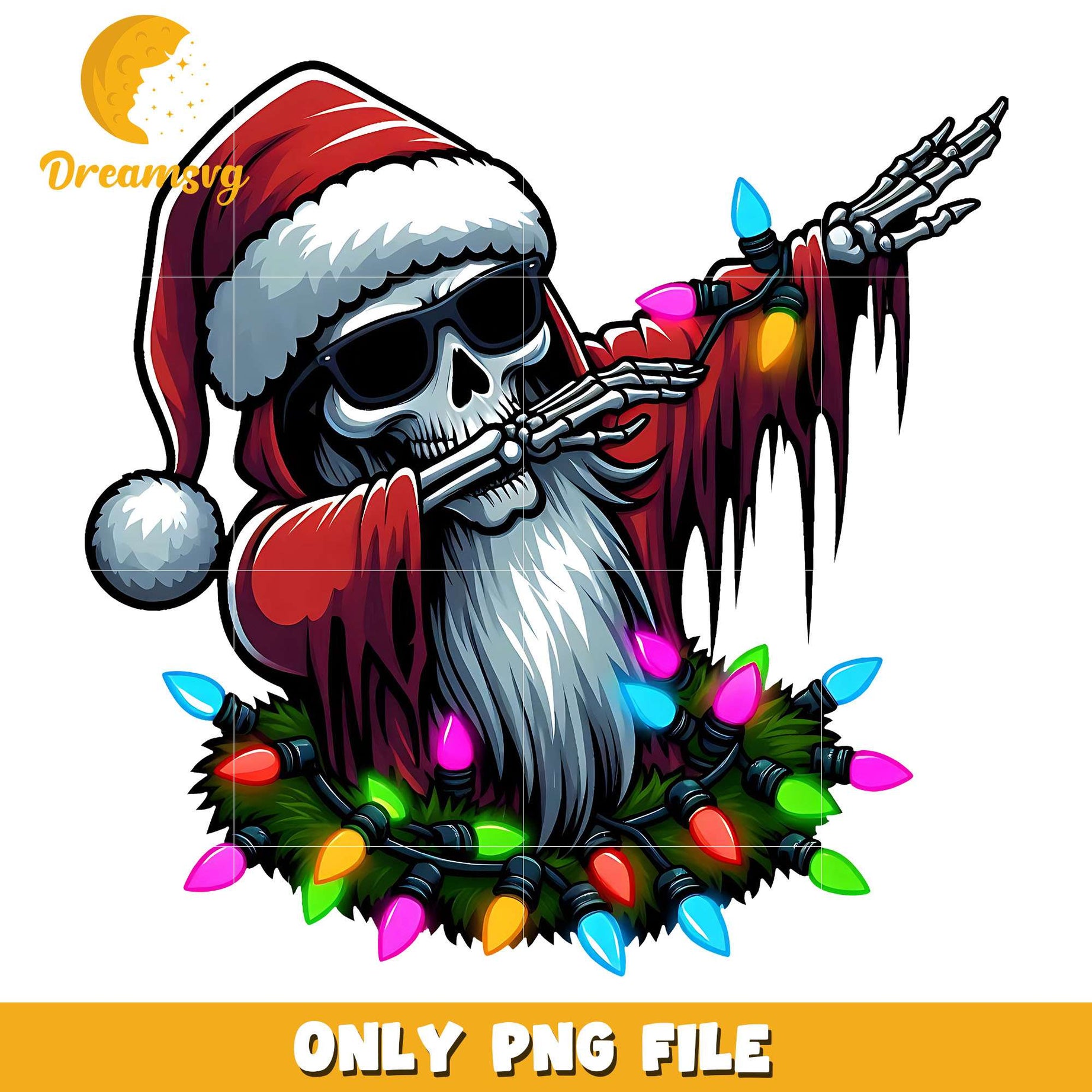 Santa Ghost Rider Santa ghost face dab dance png, character png, christmas png – DreamSVG ...