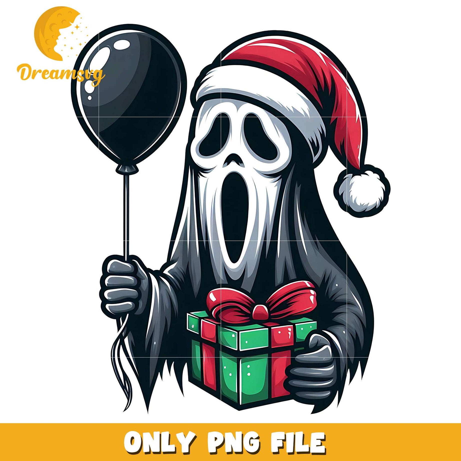 Santa ghostface png, hornor character png, christmas png