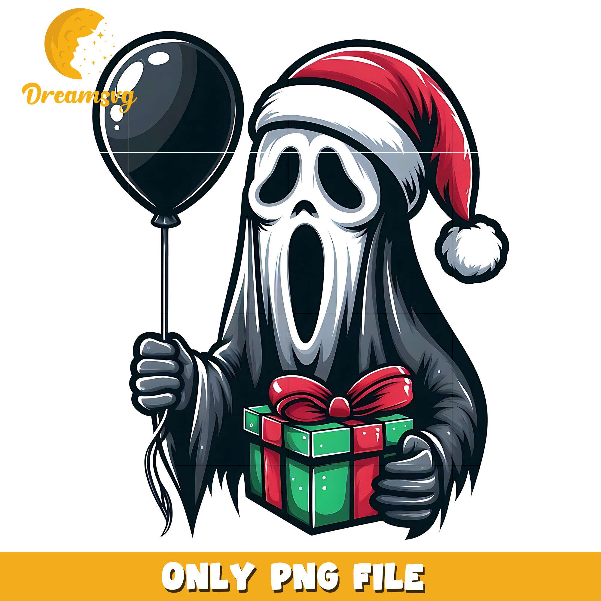 Santa ghostface png, hornor character png, christmas png