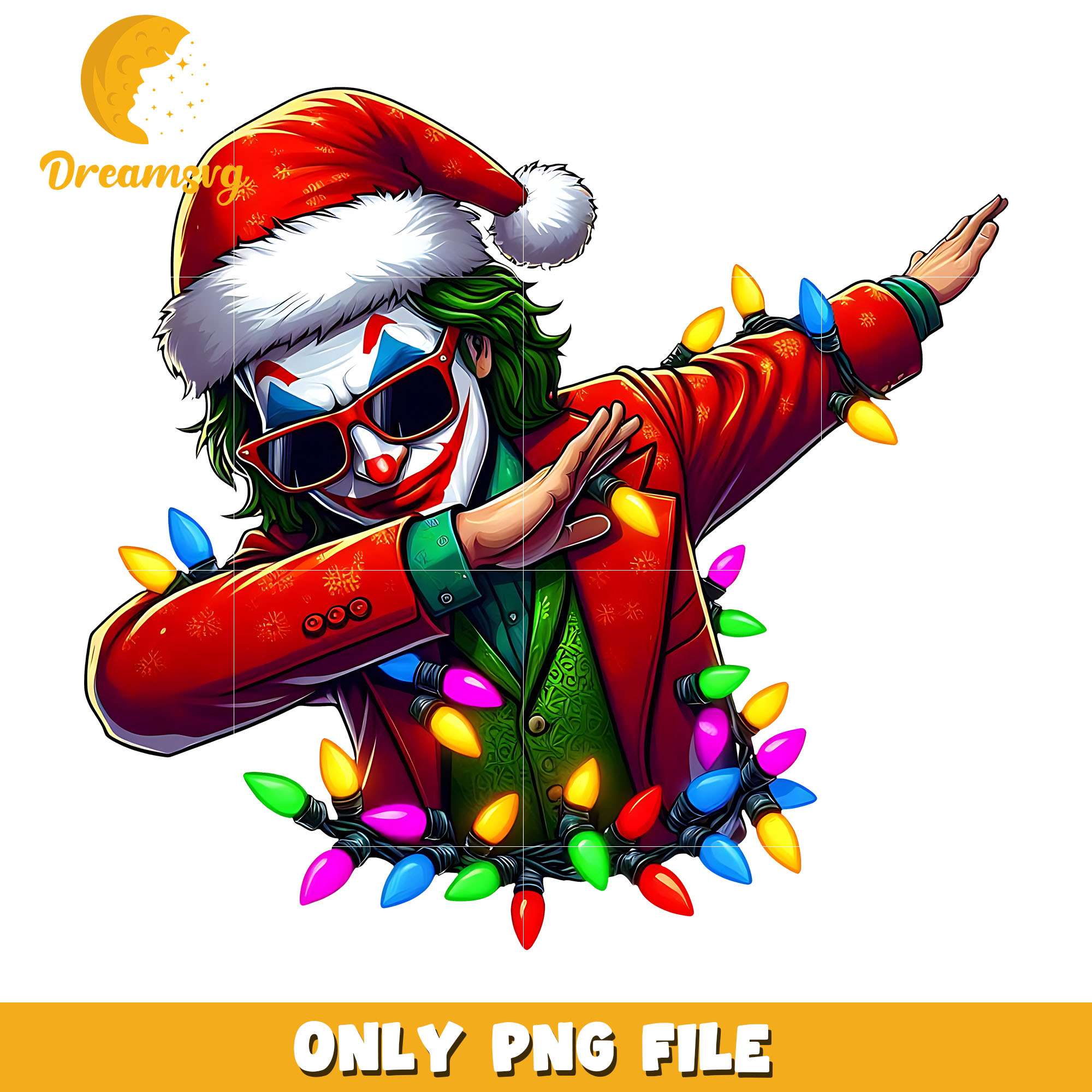 Santa joker dab dance png, character png, christmas png