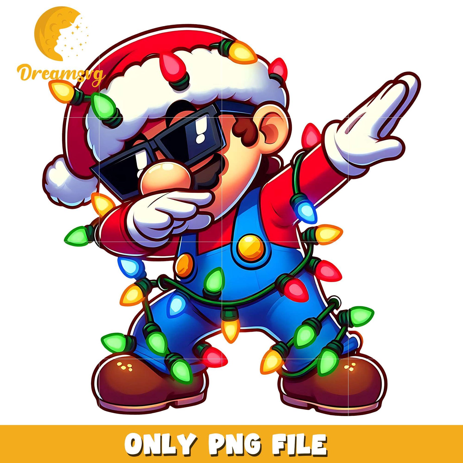 Santa mario dab dance png, character png, christmas png