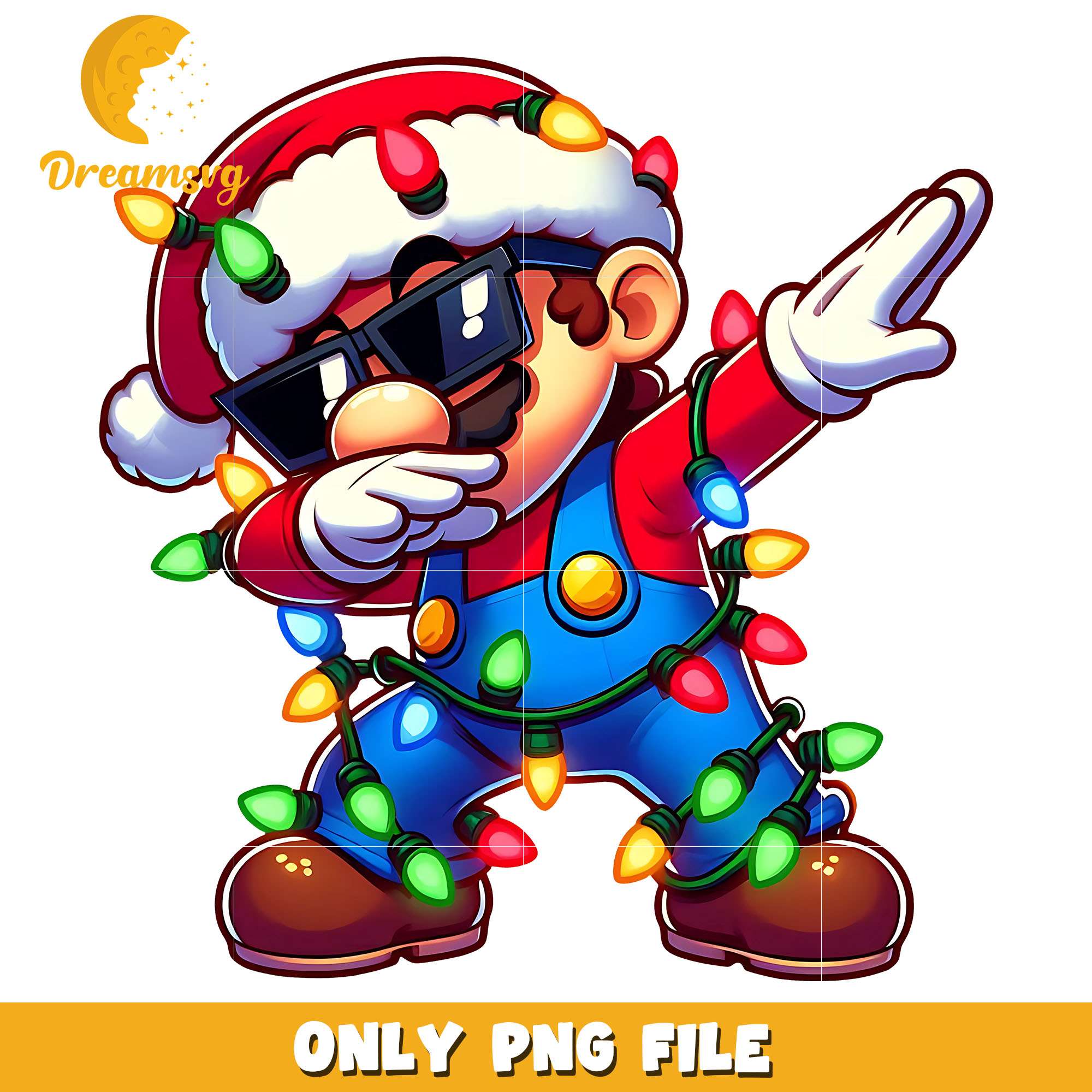 Santa mario dab dance png, character png, christmas png