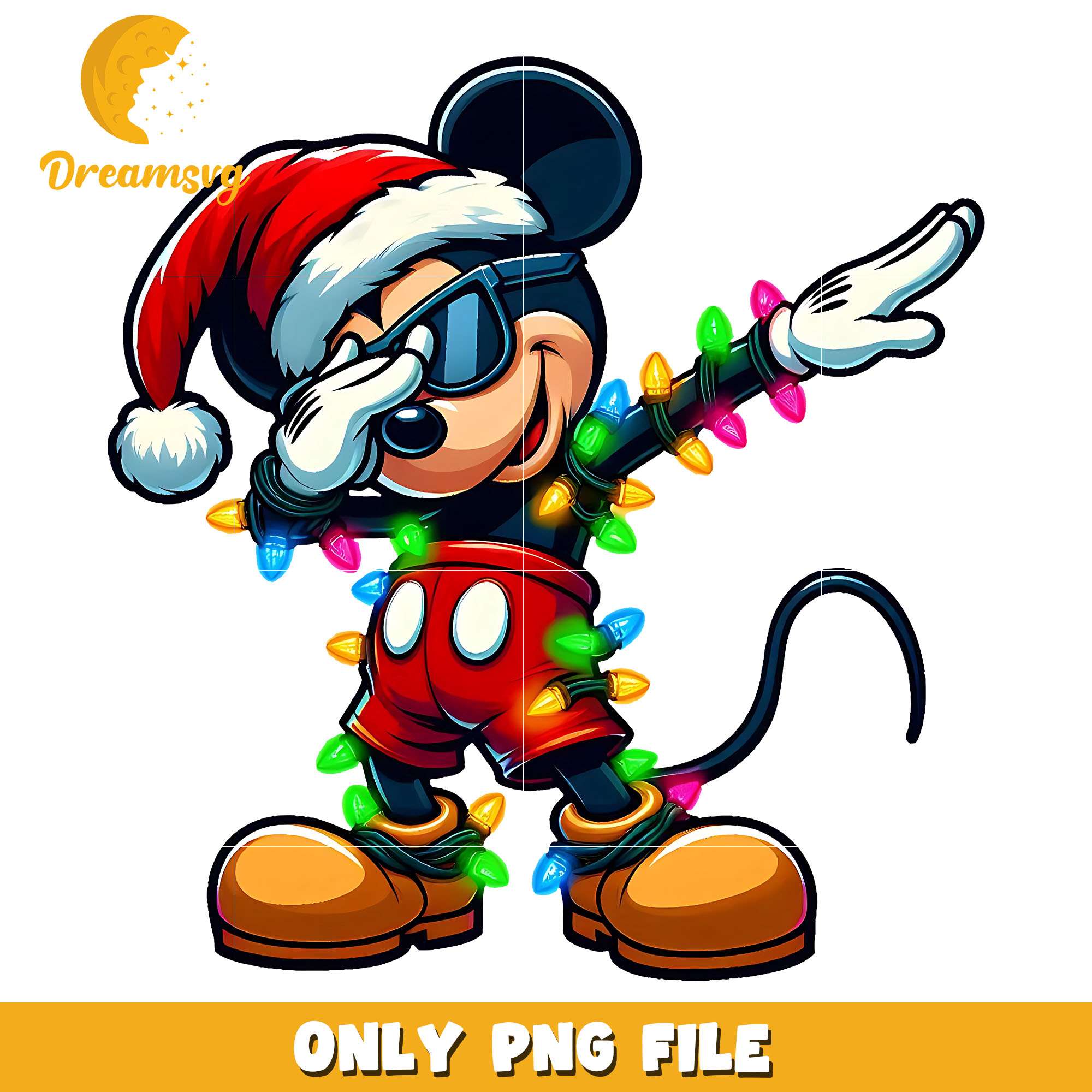 Santa mickey dab dance png, character png, christmas png