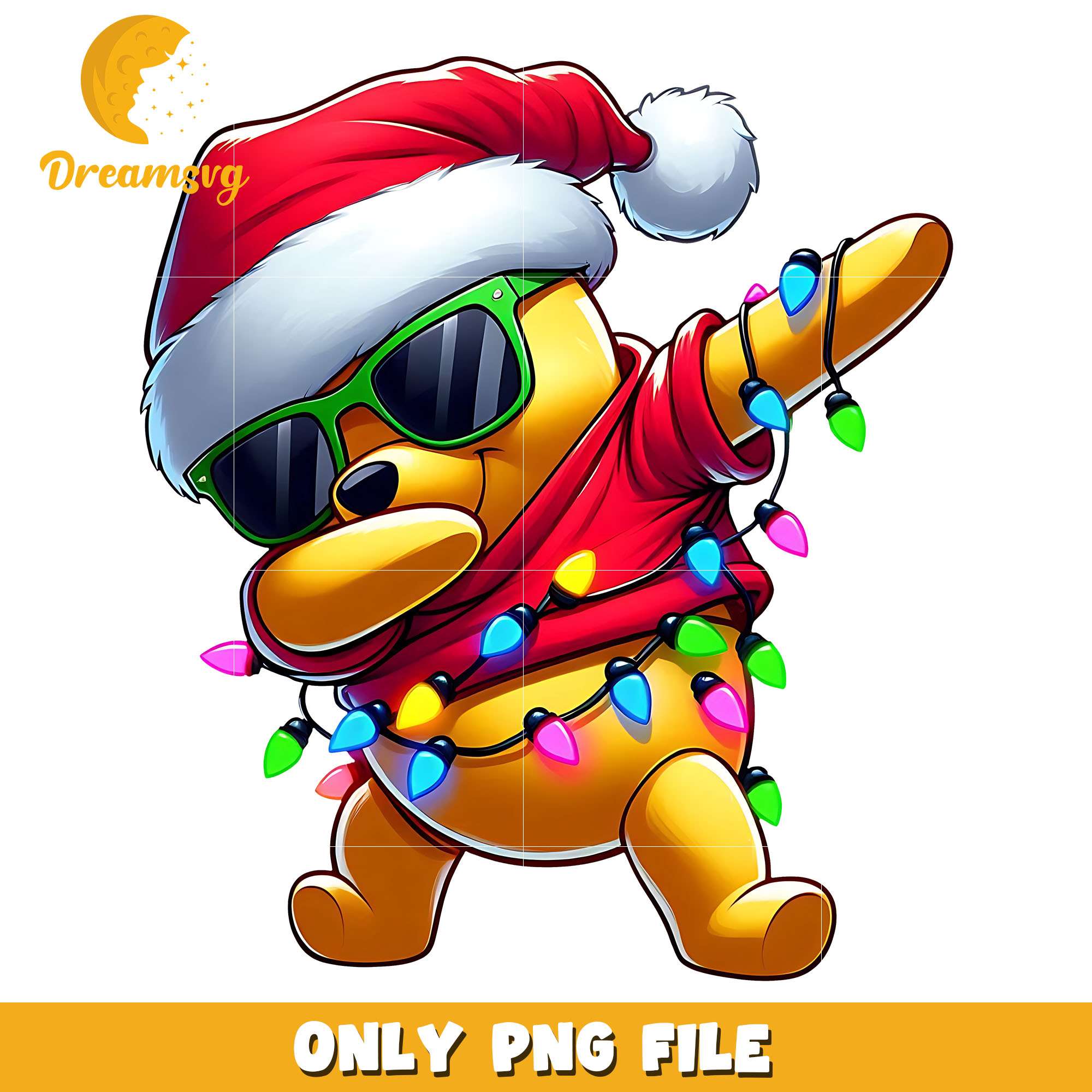 Santa pooh dab dance png, character png, christmas png
