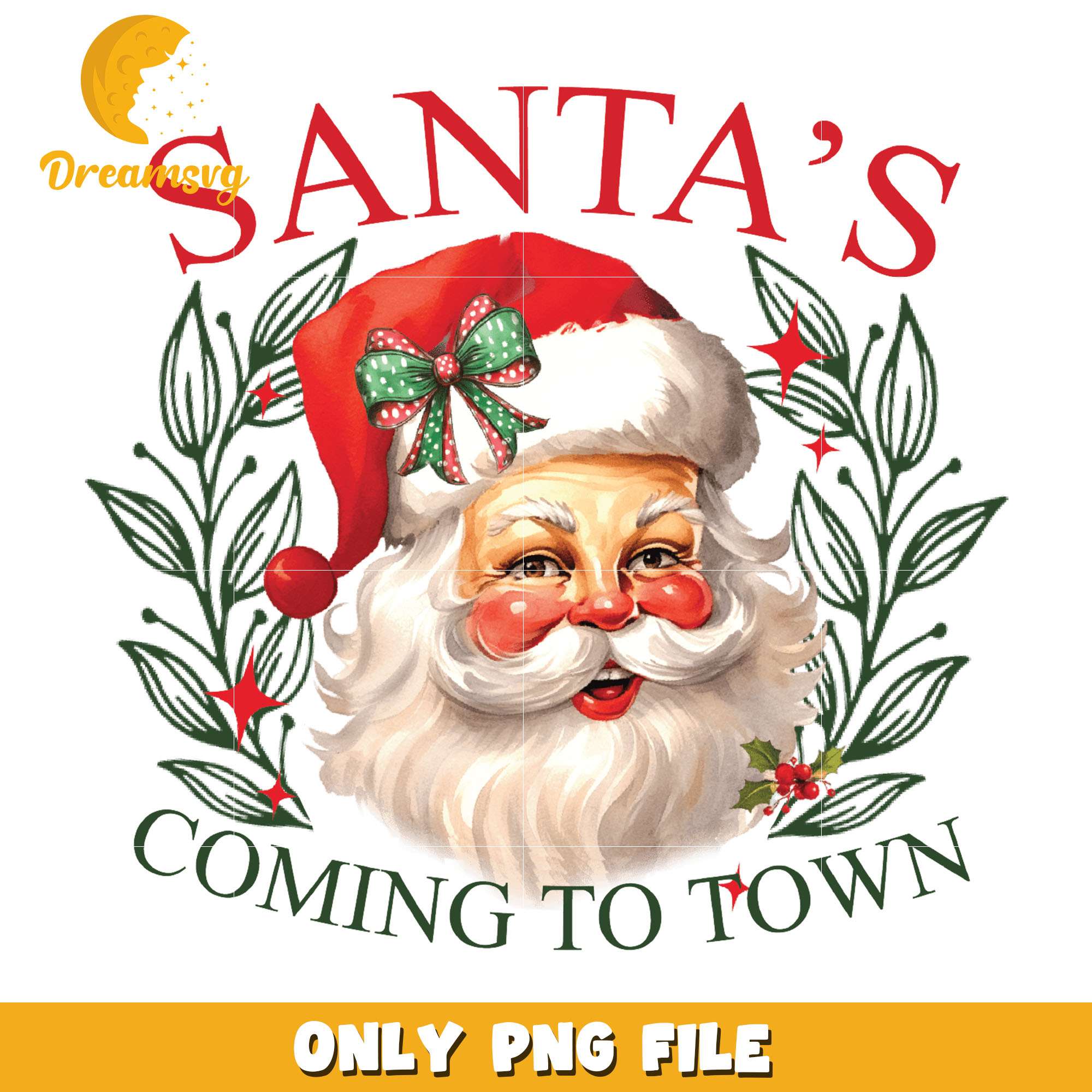Santa's coming the town png, Santa claus png, christmas png