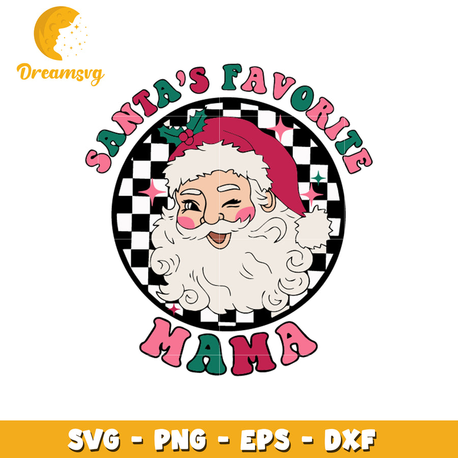 Santa's favorite mama svg, santa claus svg, logo design svg