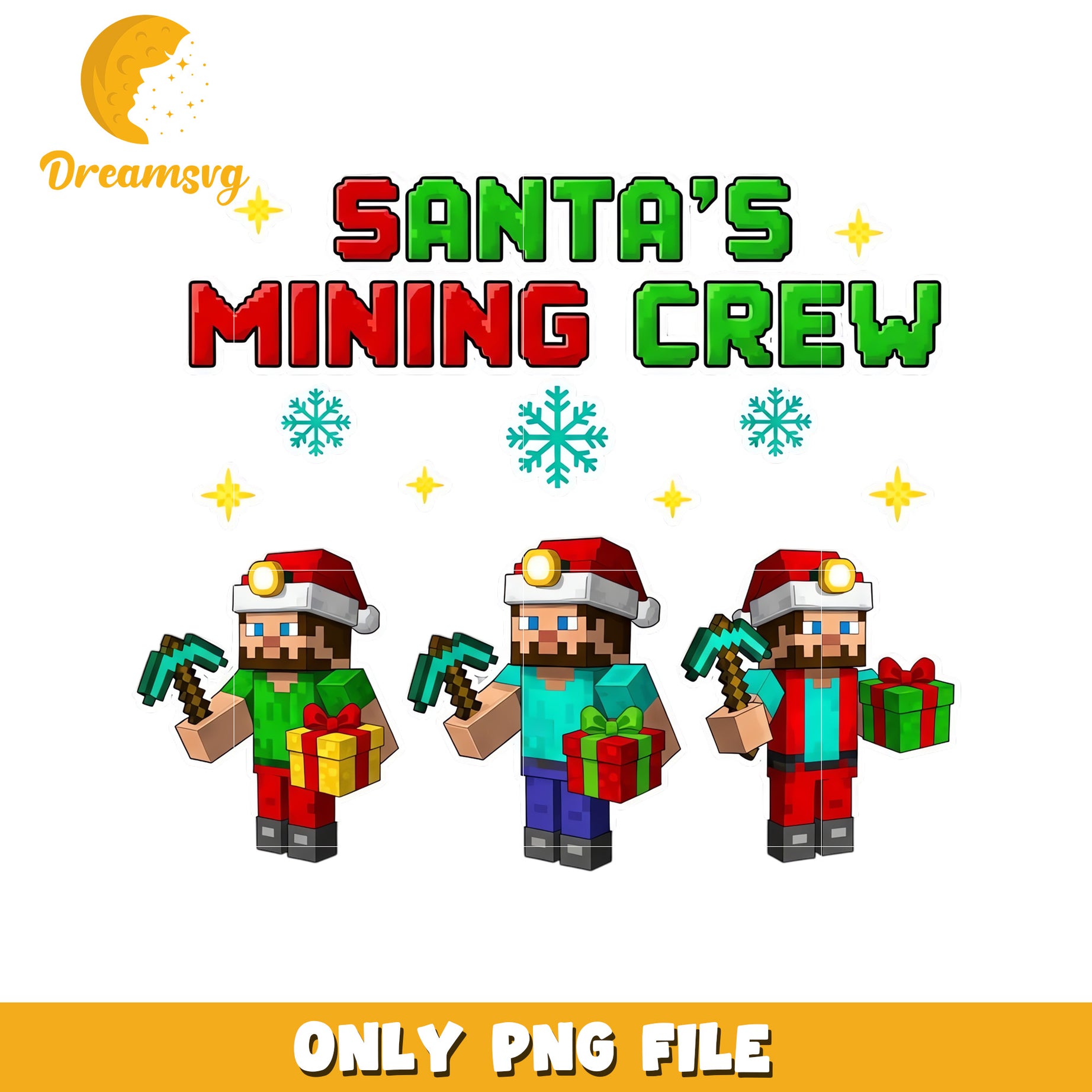 Santa's mining crew png, last christmas​ png, white christmas​ png