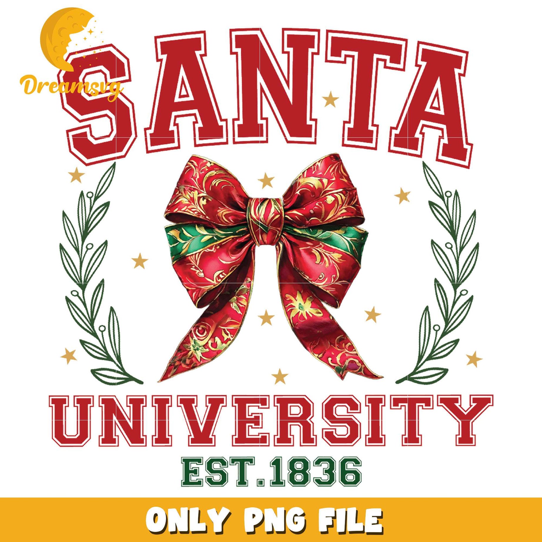 Santa university est 1836 png, Santa png, christmas png