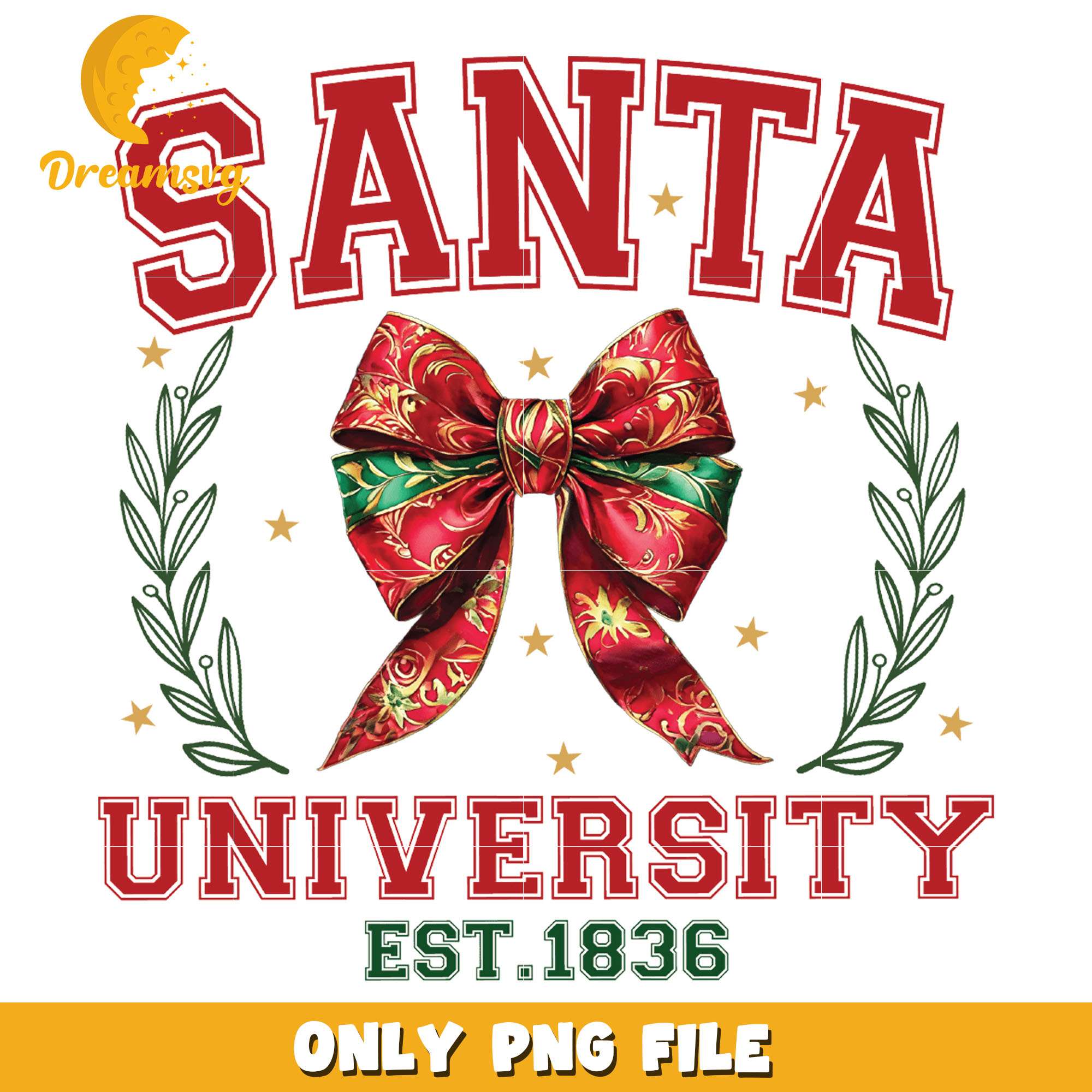 Santa university est 1836 png, Santa png, christmas png