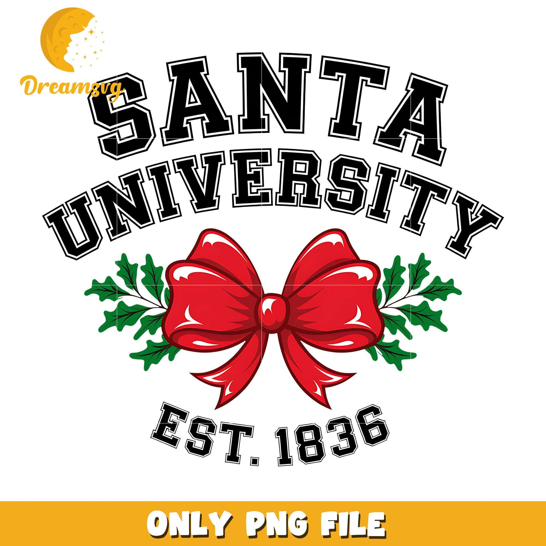 Santa university est 1936 png, merry christmas png, christmas png