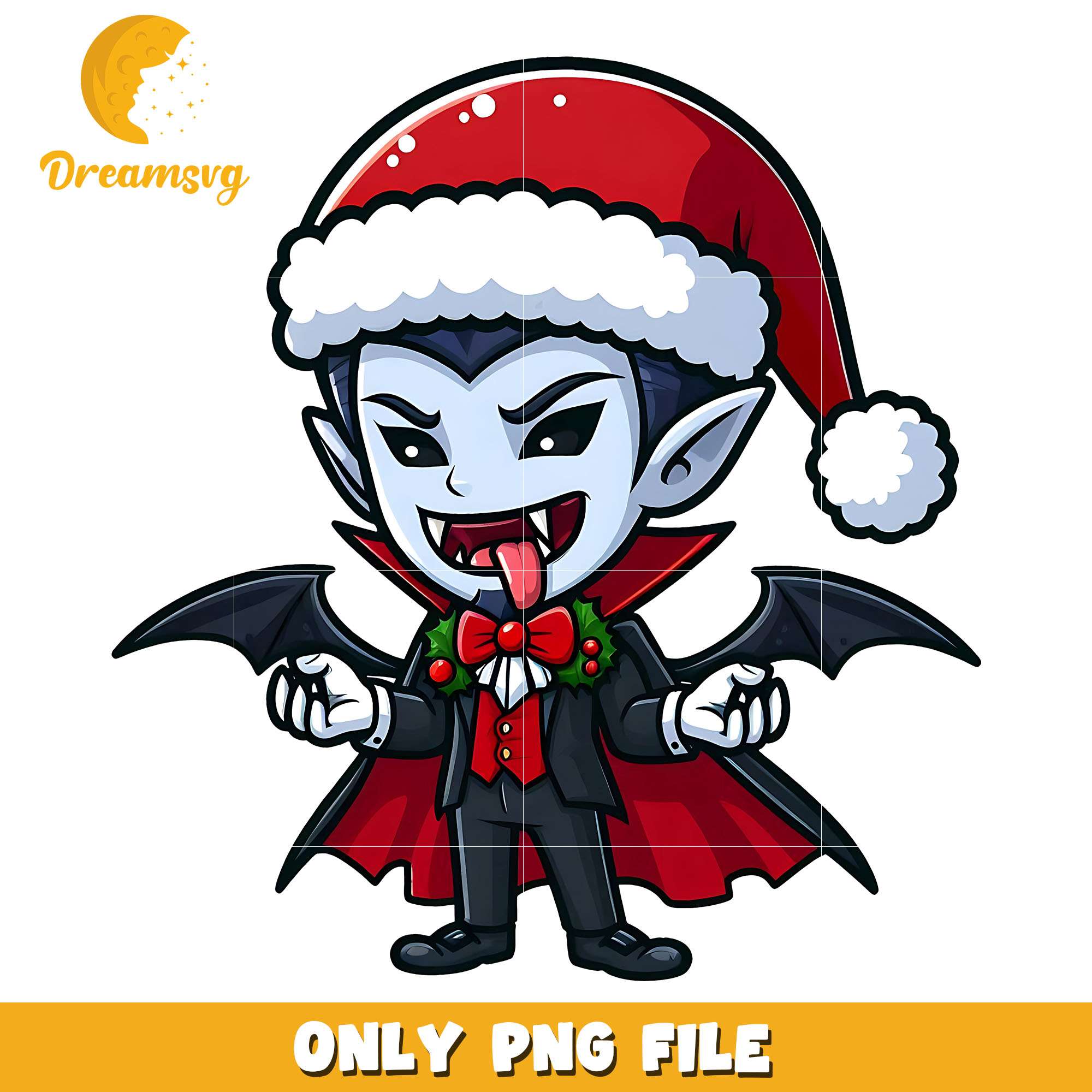 Santa vampire christmas png, hornor character png, christmas png