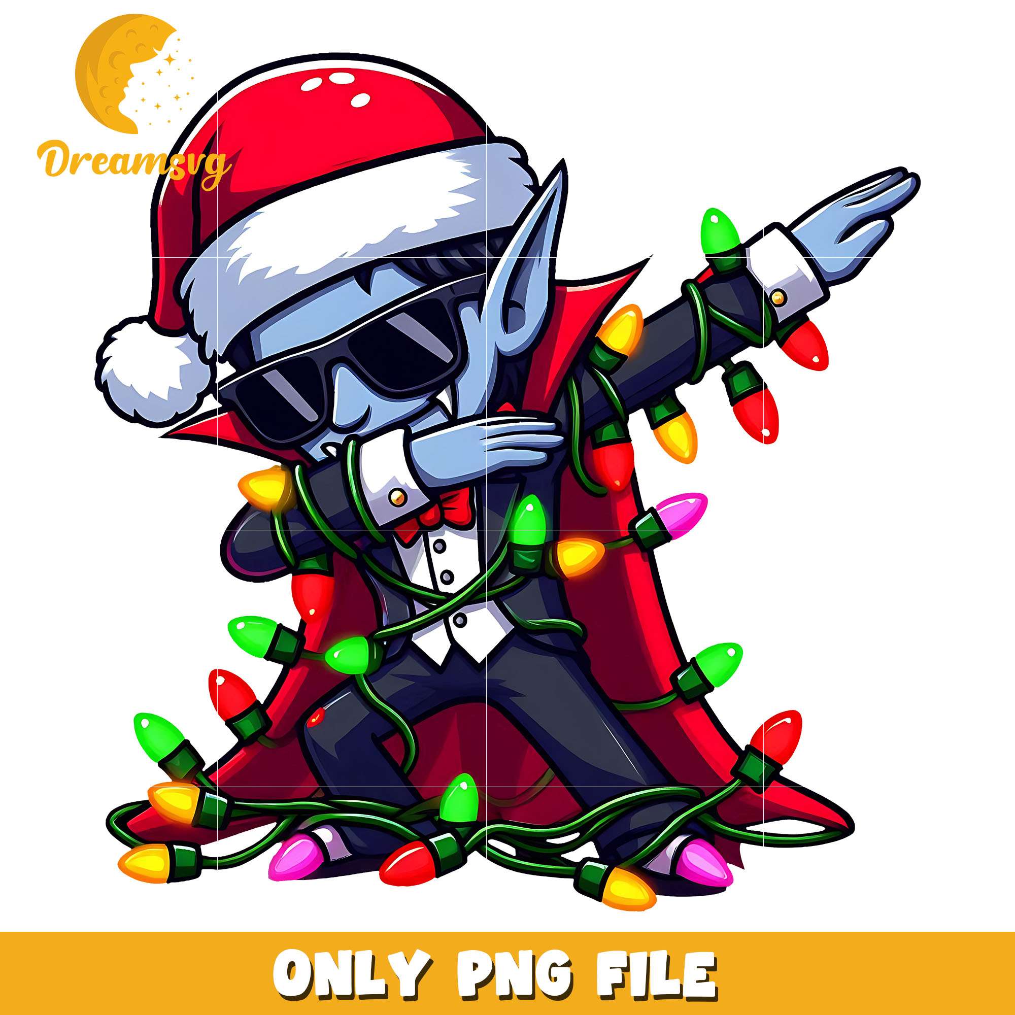 Santa vampire dab dance png, character png, christmas png