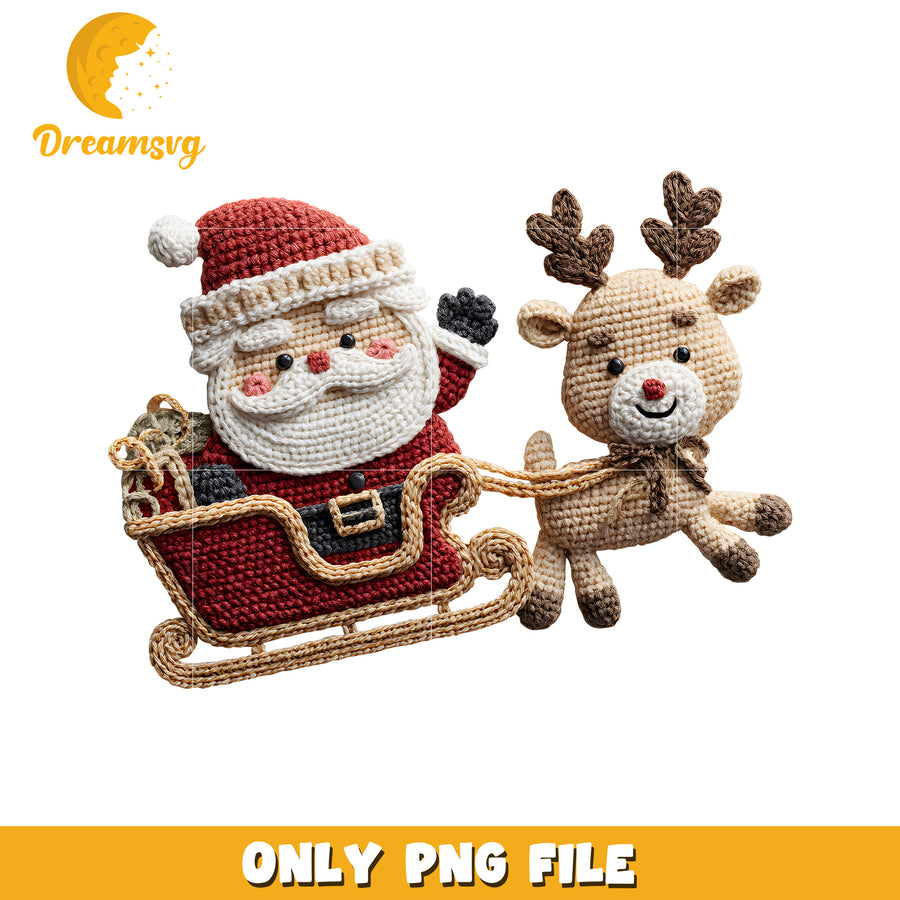 Santa and reindeer png, christmas pajamas​ png, winter png