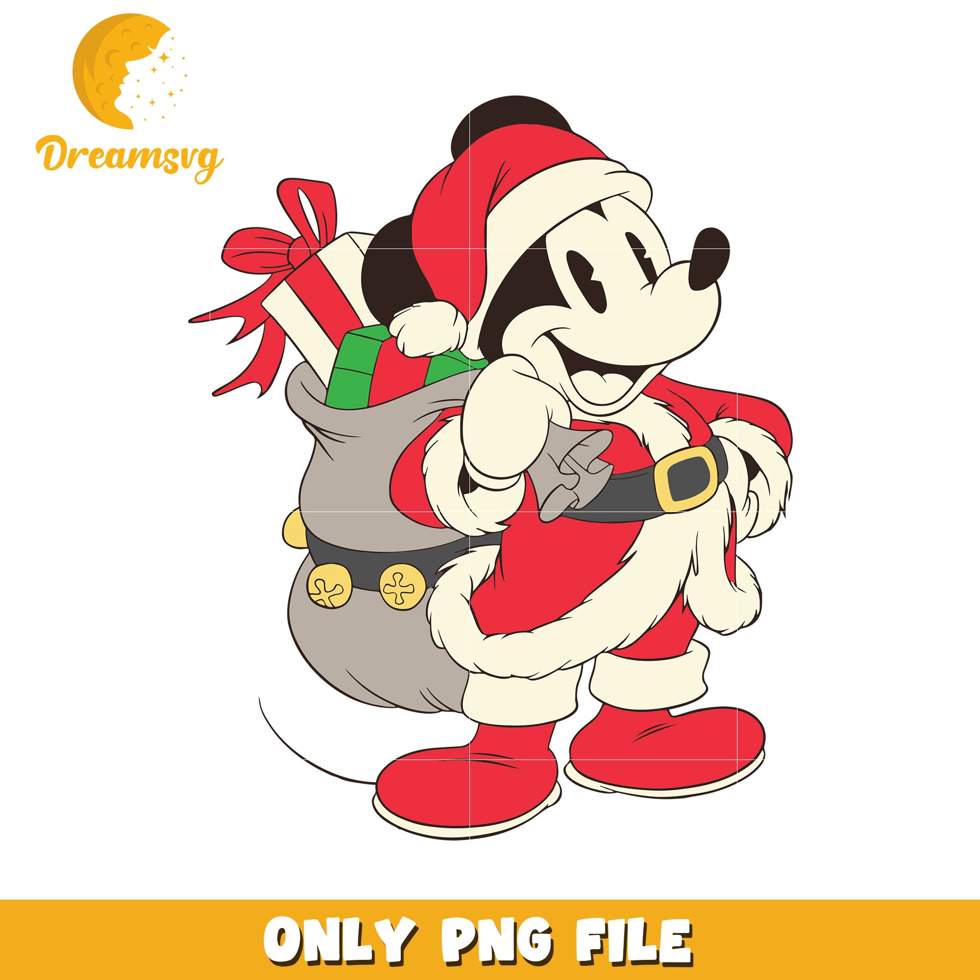 Santa costume mickey png, disney mickey png, christmas decor png