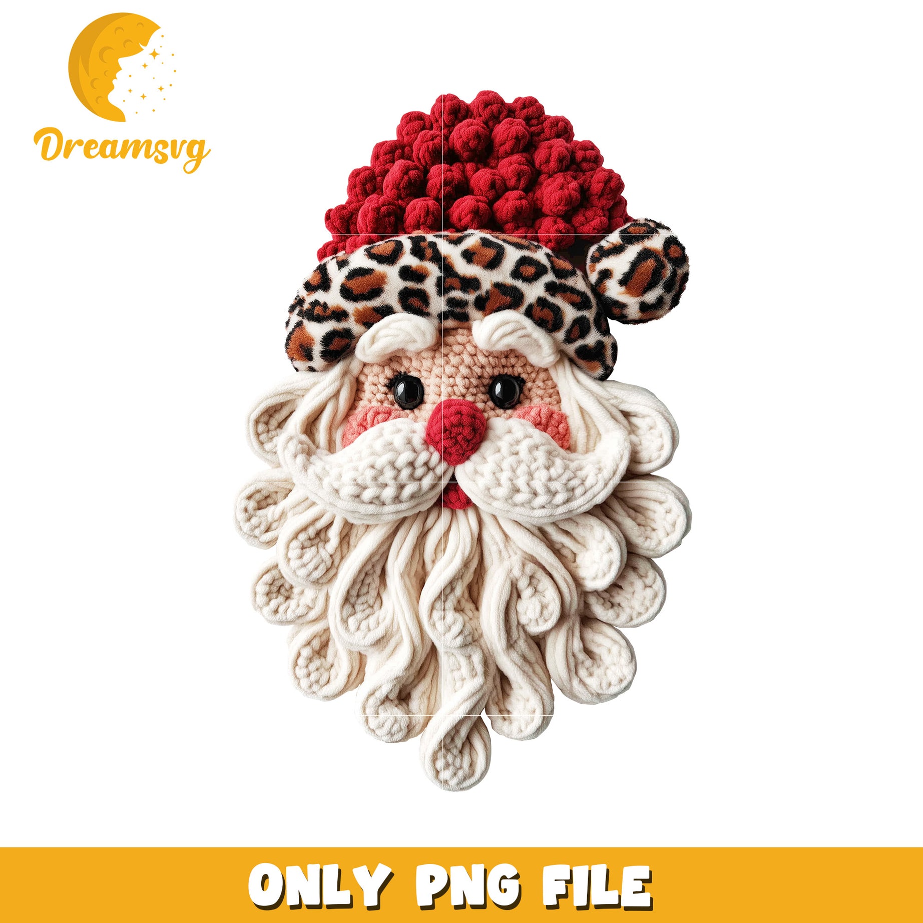 Santa head design png, christmas cookies​​​ png, yarn art png