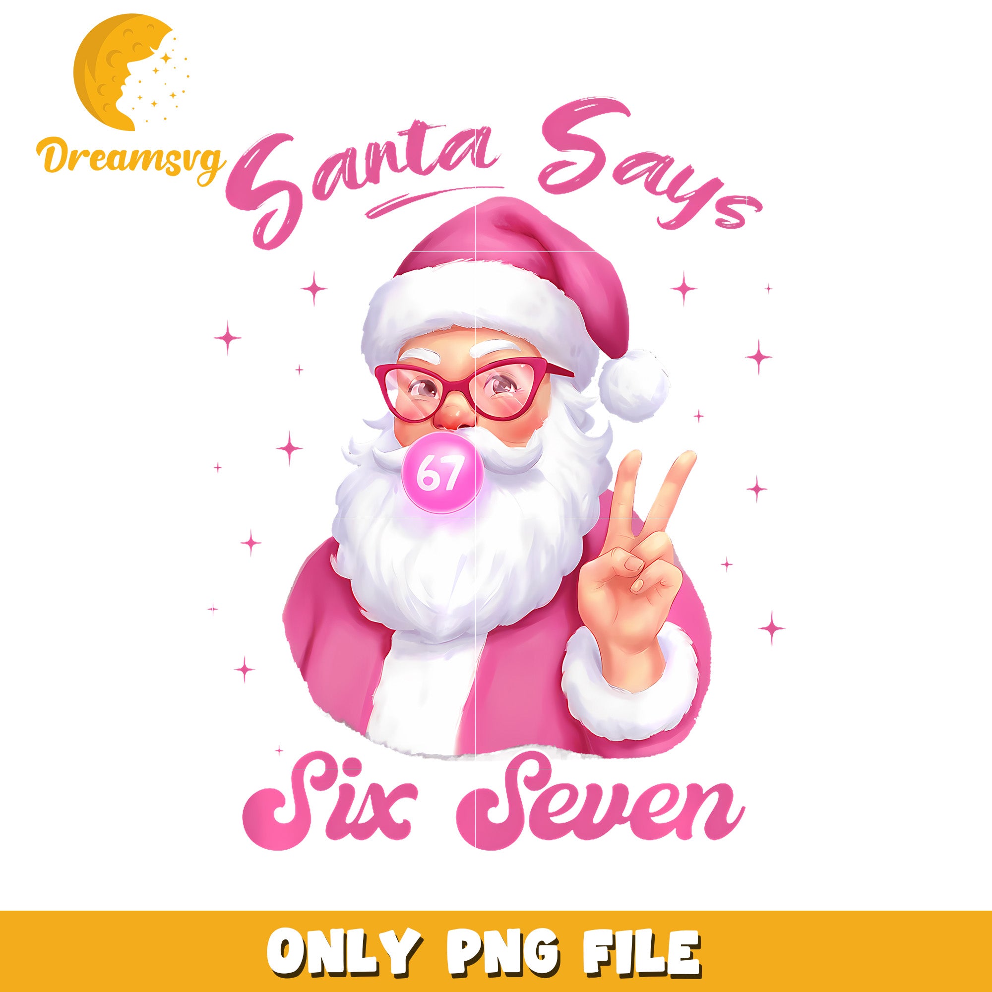 Santa says six seven png, american trend png, funny 67 edit png