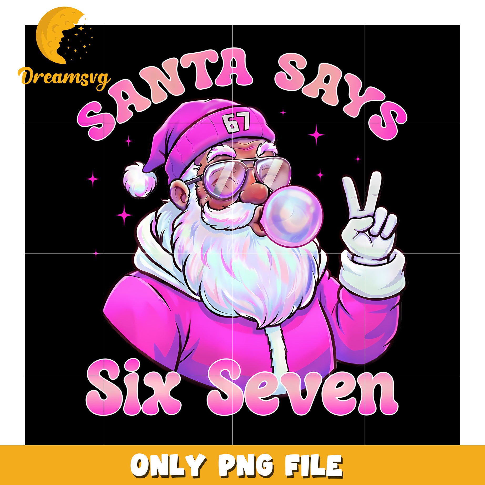 Santa says six seven png, funny memes png, six seven png