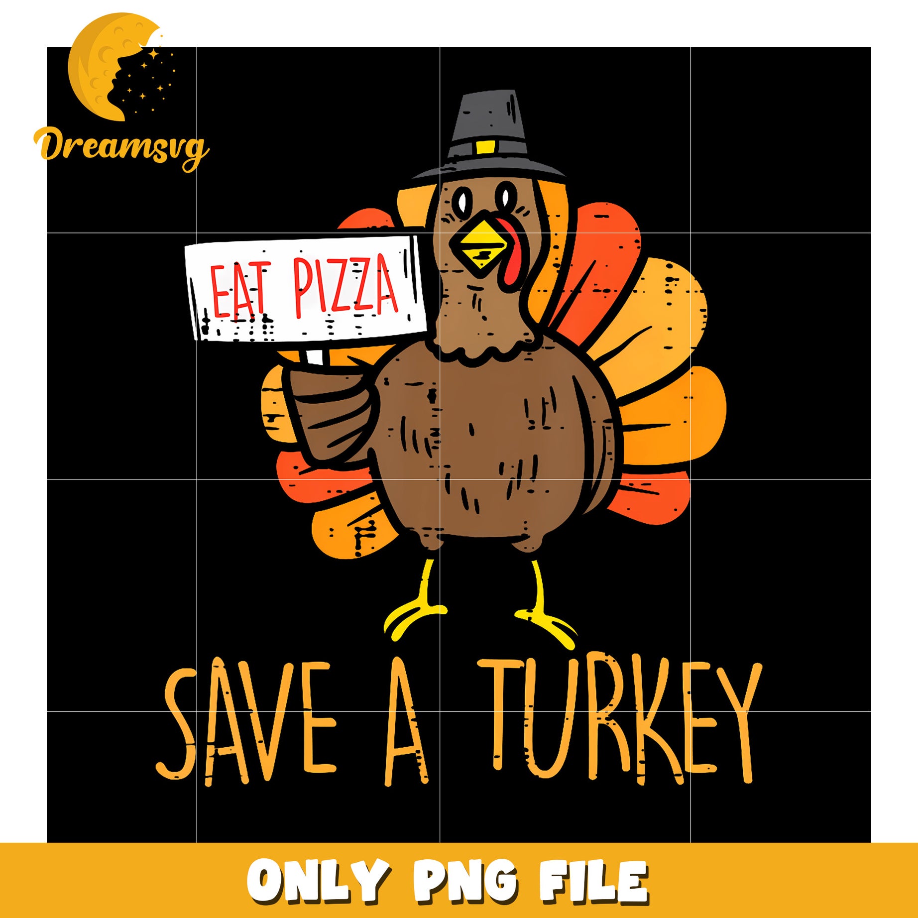 Save A Turkey Eat Pizza Funny png, halloween png, spooky halloween png
