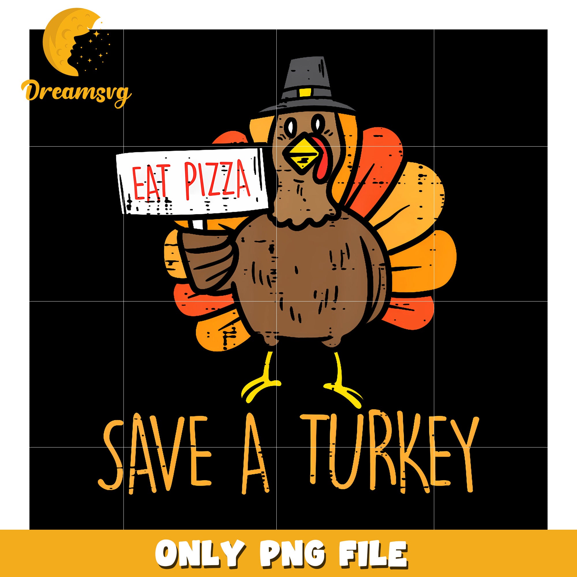 Save A Turkey Eat Pizza Funny png, halloween png, spooky halloween png