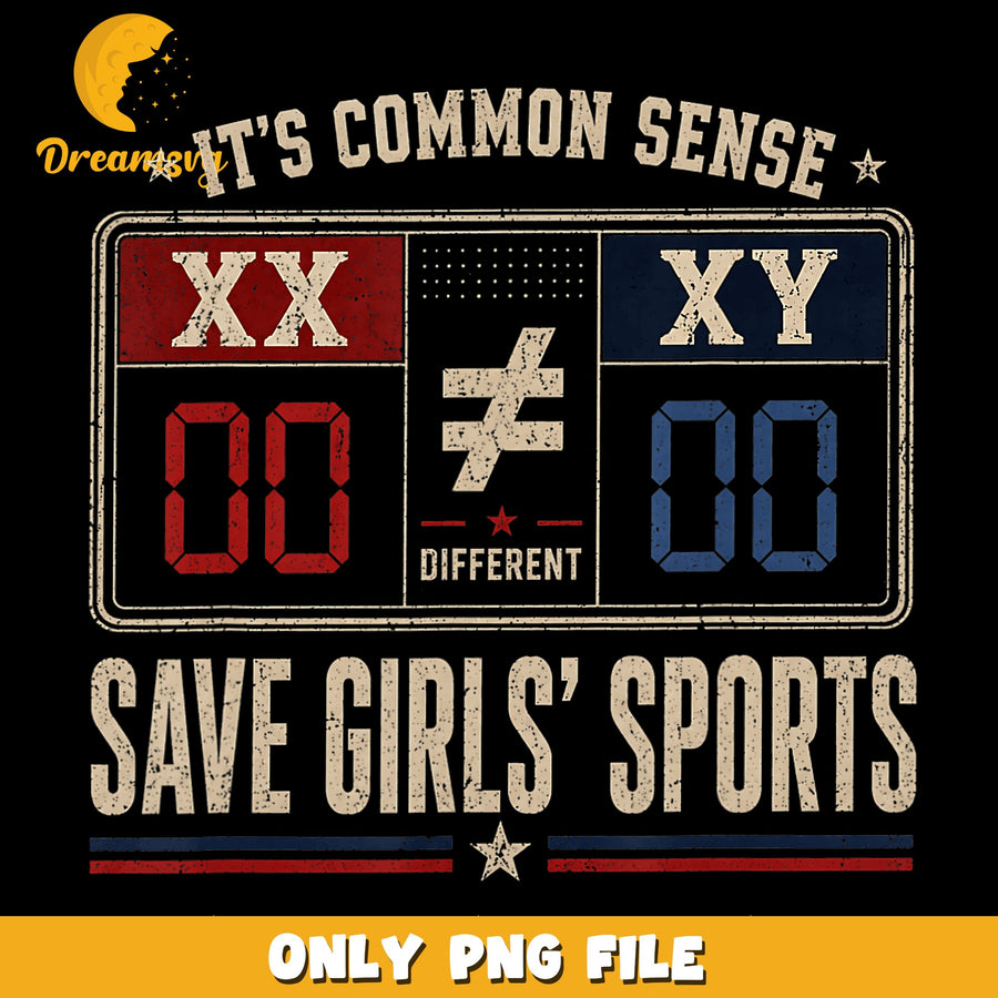 Save Girls Sports PNG, Common Sense Message, Humor PNG