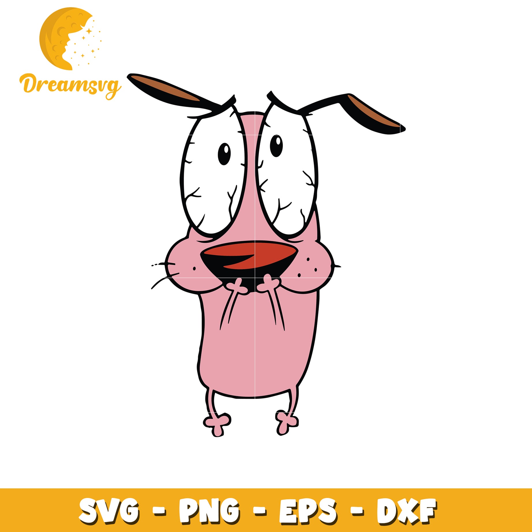 Scared Courage Dog SVG PNG EPS DXF