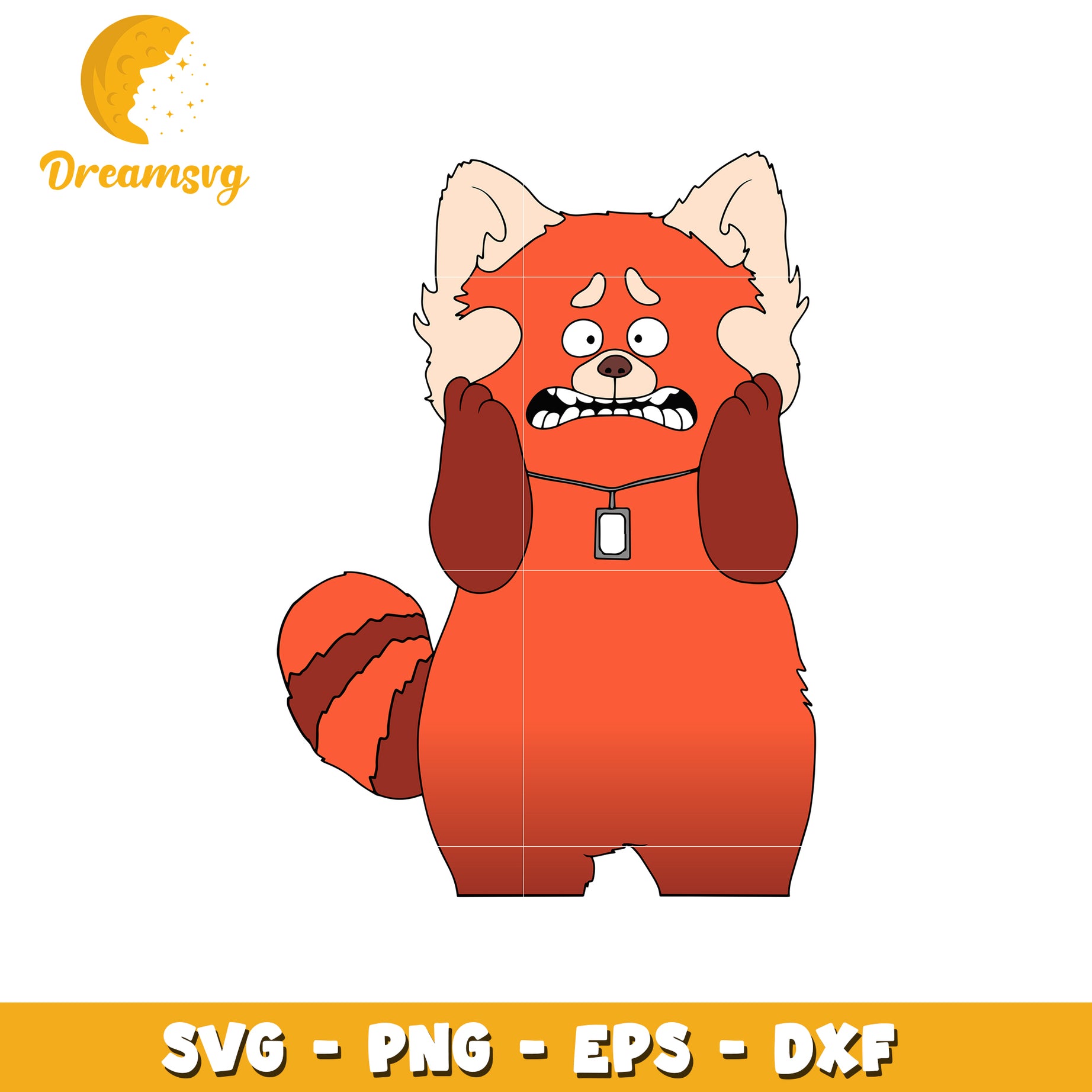 Scared Red Panda SVG PNG EPS DXF Cut File