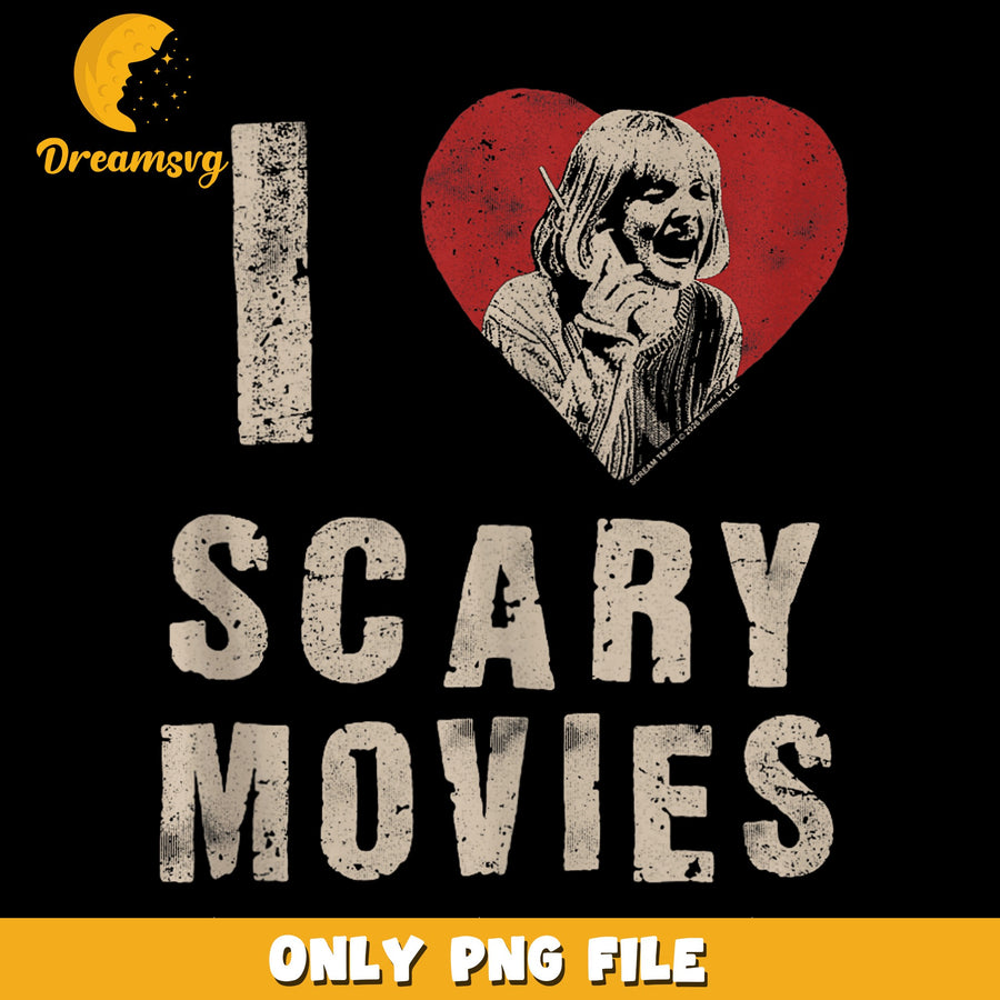 Scary Movies PNG, Horror Film Lover, Vintage Style PNG