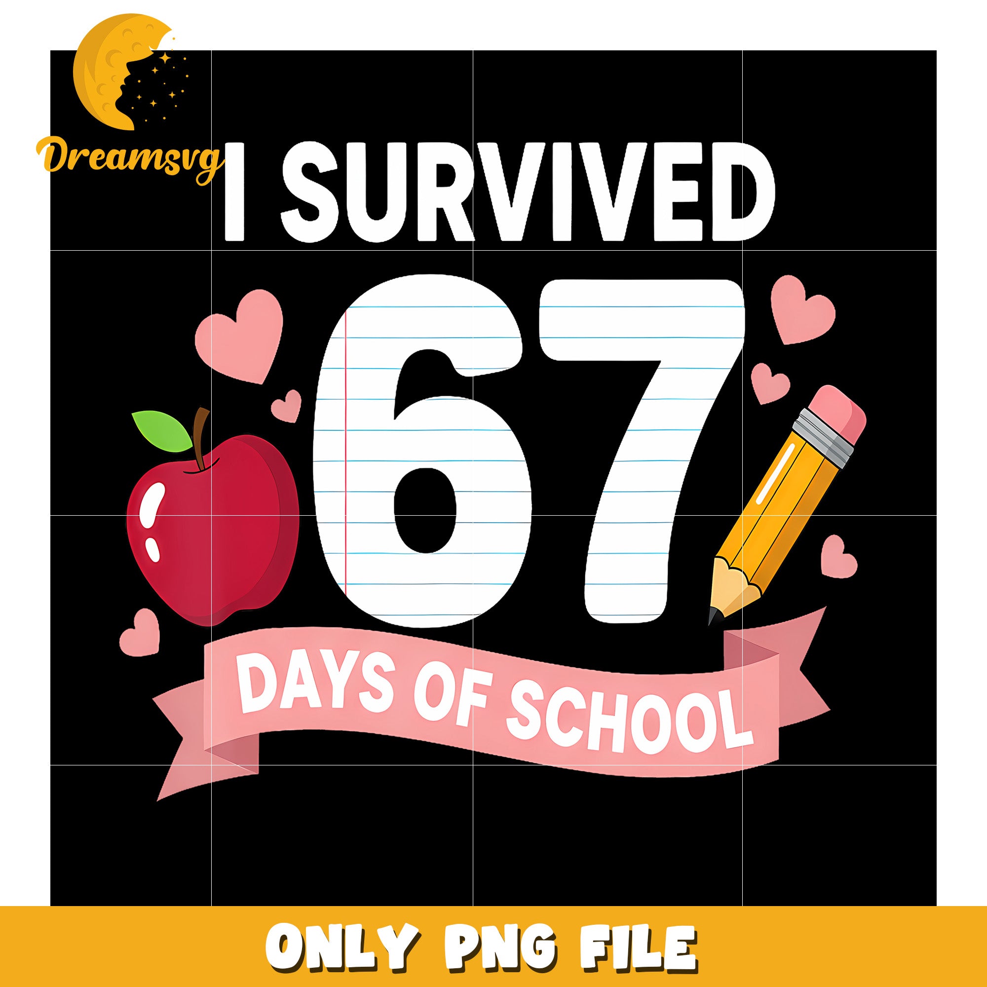School 67 day survived png, silly internet joke png, dark meme png