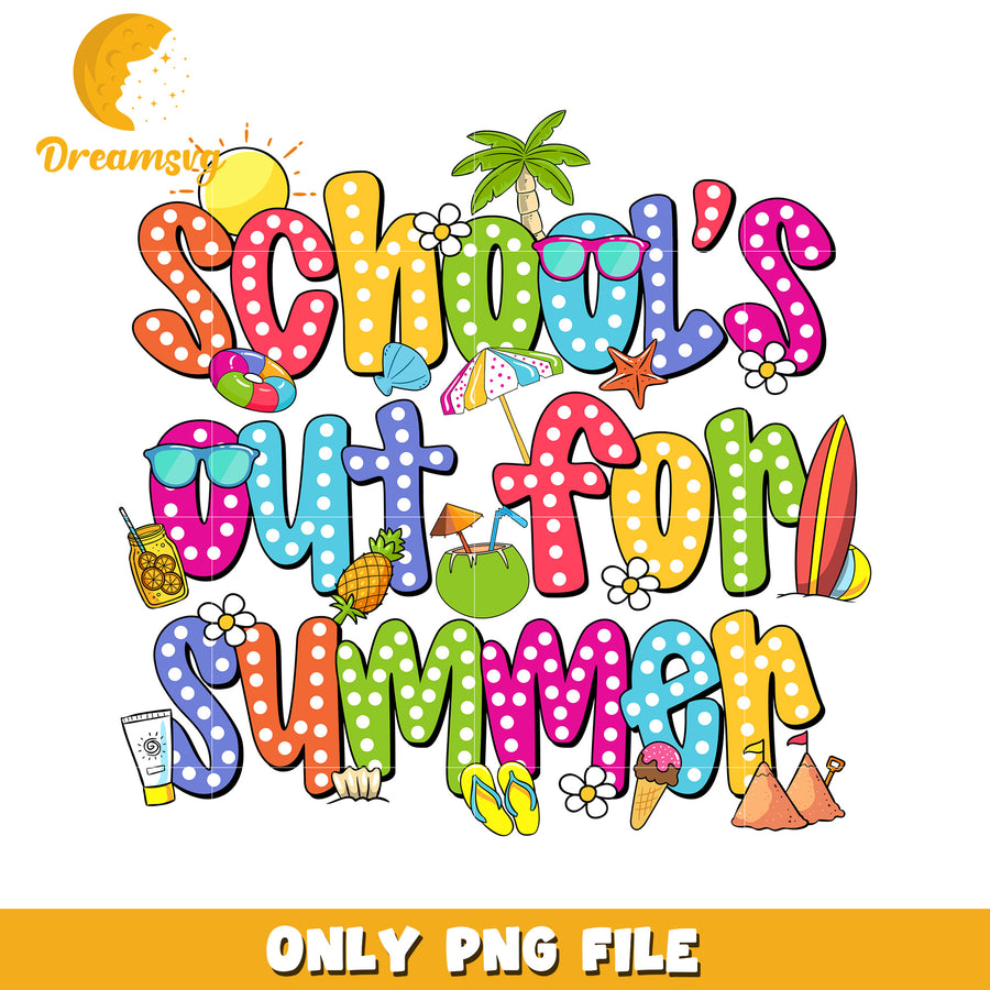 School out for summer png, summer vacation png, end of school png