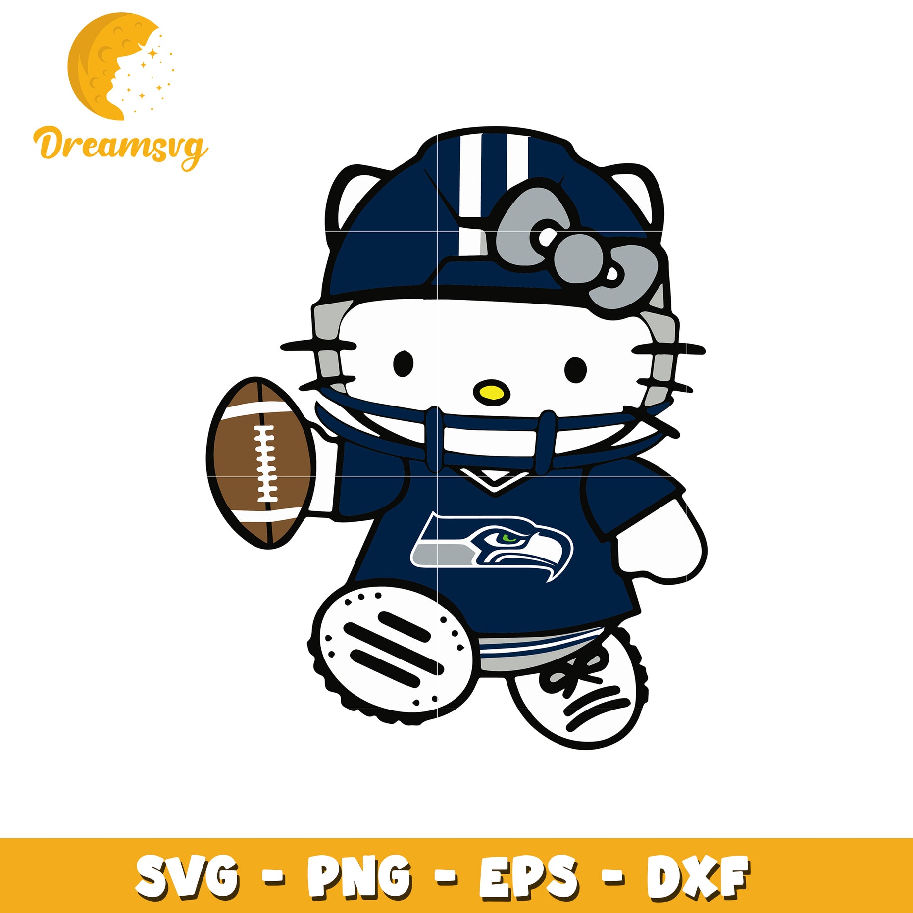 Seahawk hello kitty svg, Seattle Seahawks svg, hello kitty svg