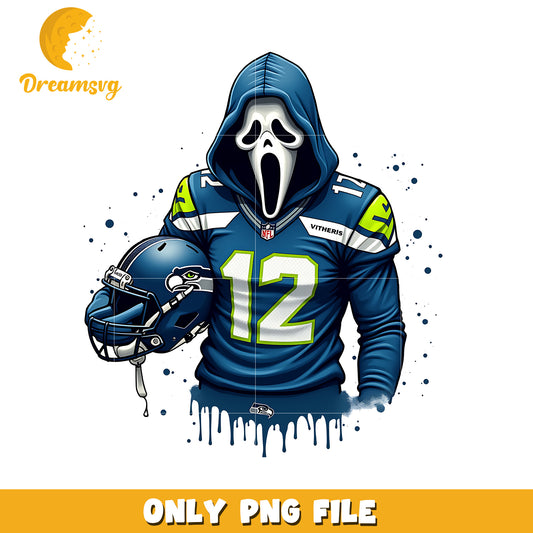 Seahawks ghost face png, nfl games png, american football png