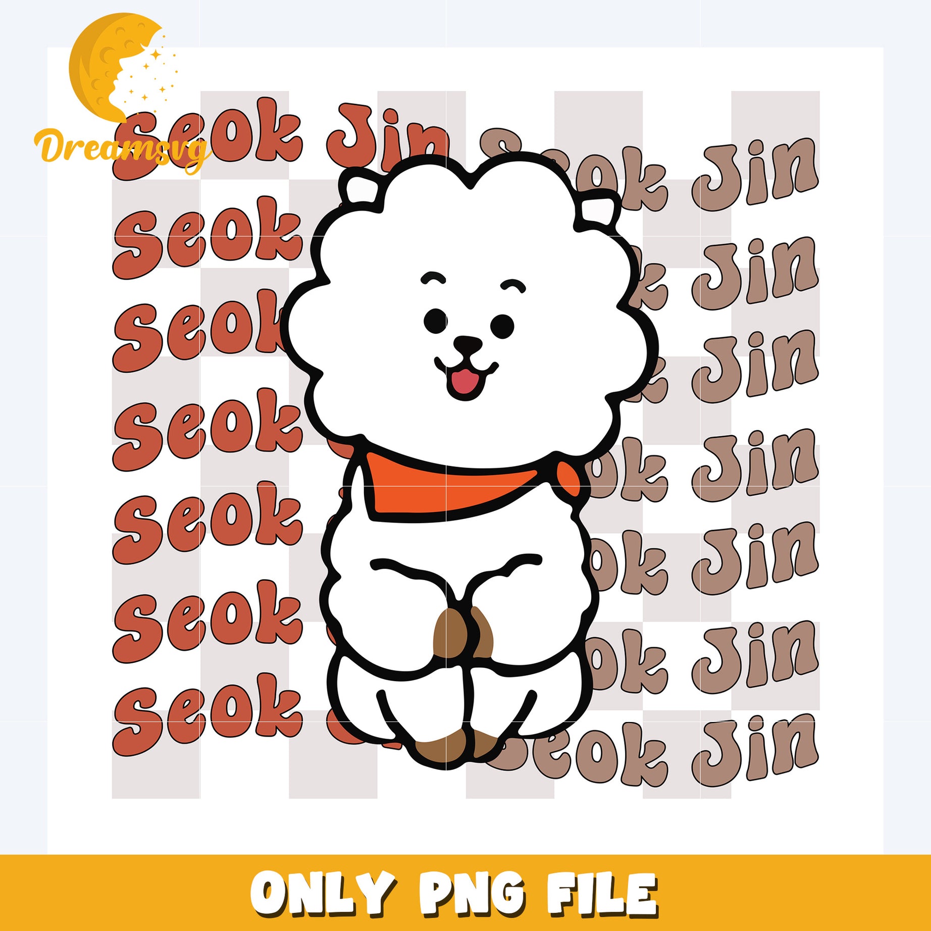 Seak jin cute png, bts bt21 png, kpop band mascot png