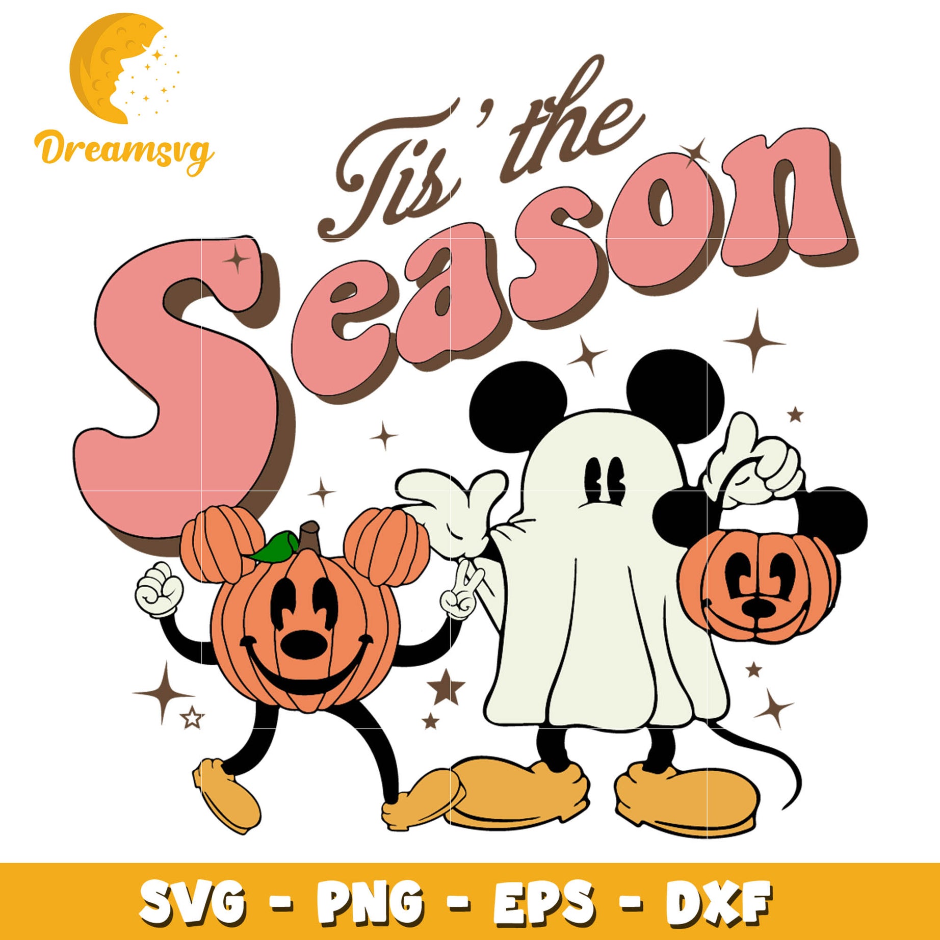 Tis' the Season svg, mickey ghost halloween svg