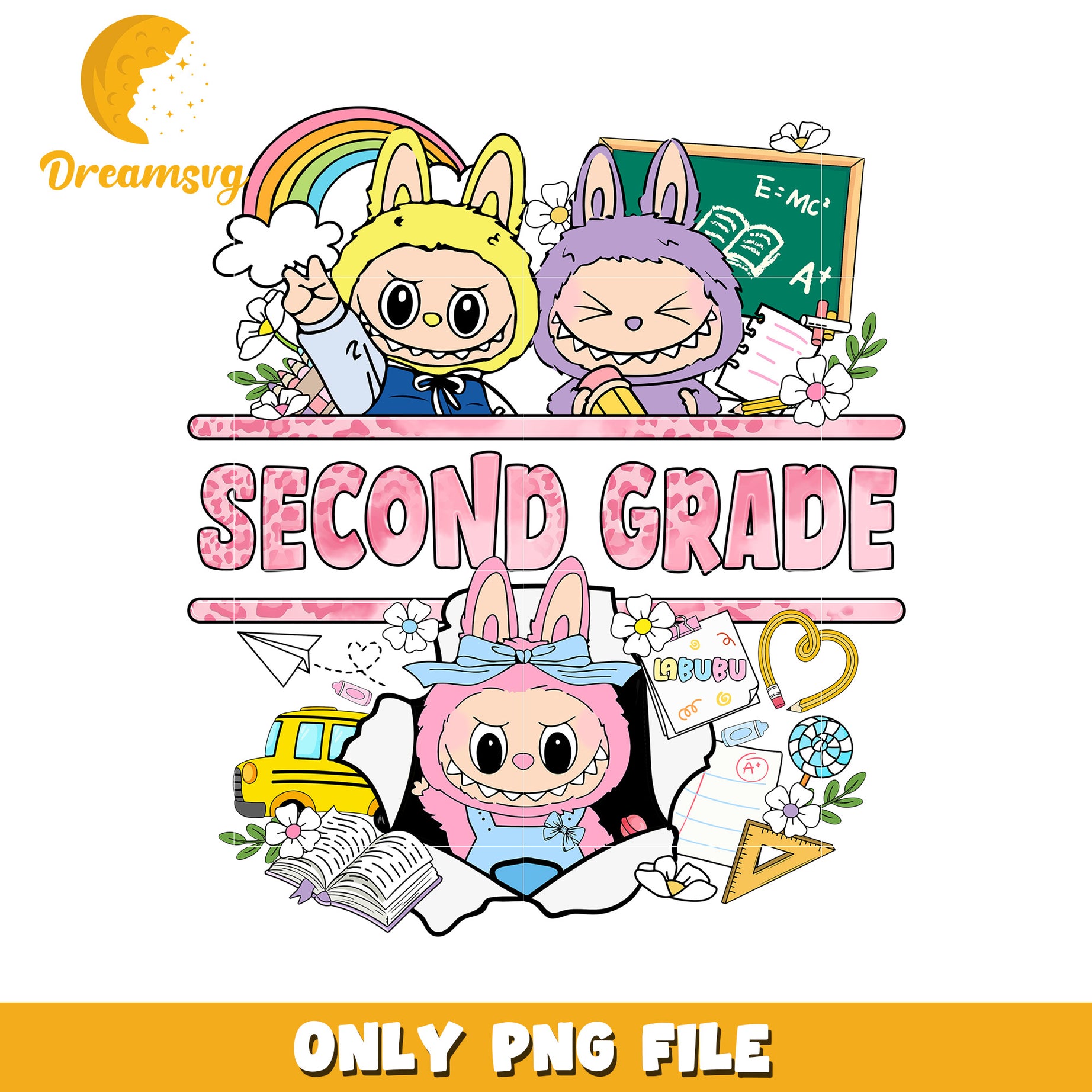 Second grade cute labubu design png, have a seat labubu​ png, labubu doll png