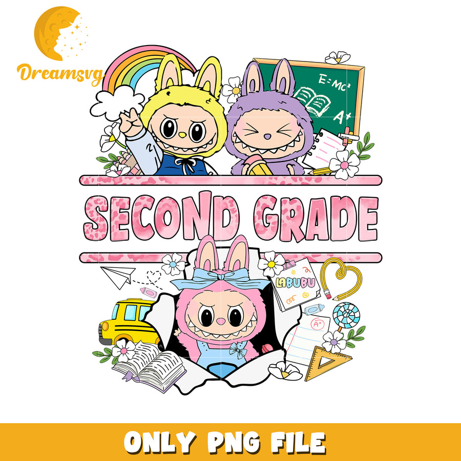Second grade cute labubu design png, have a seat labubu​ png, labubu doll png