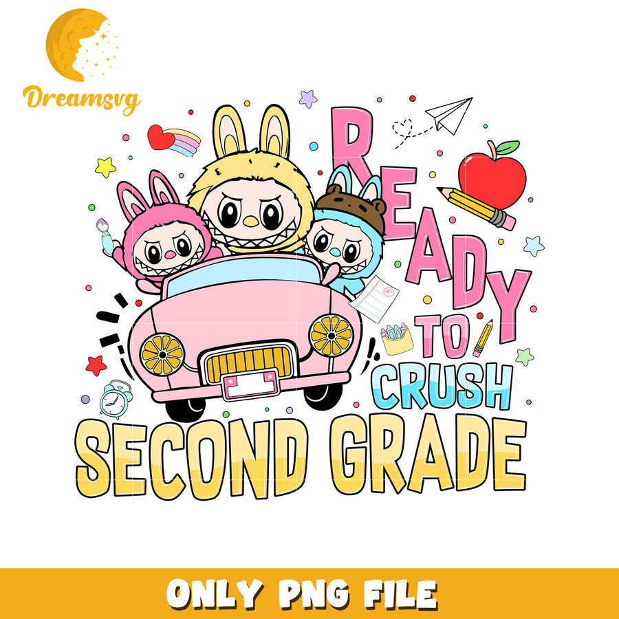Second grade labubu logo png, have a seat labubu​ png, labubu doll png