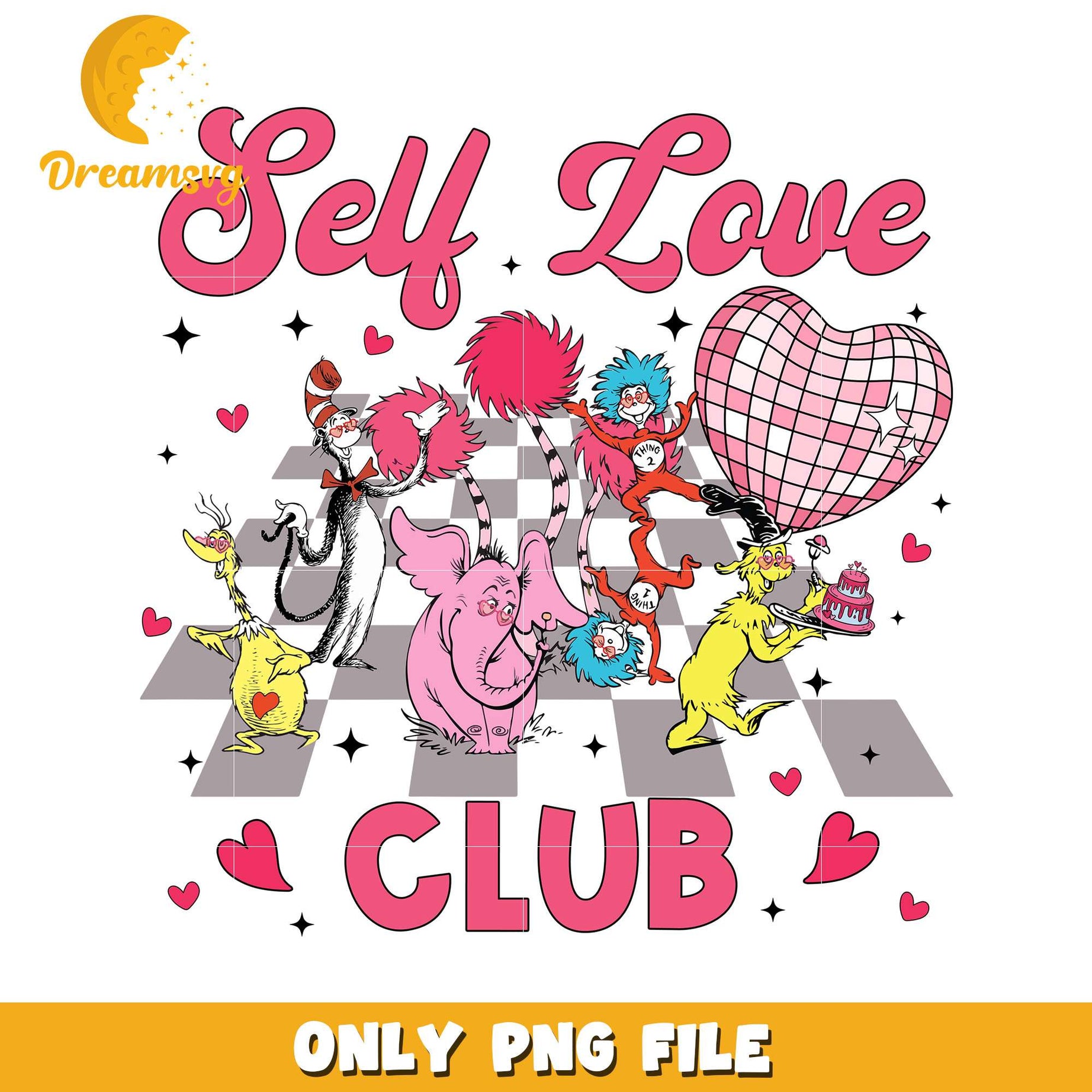Self Love Club Fun Colorful PNG Design for Celebrations